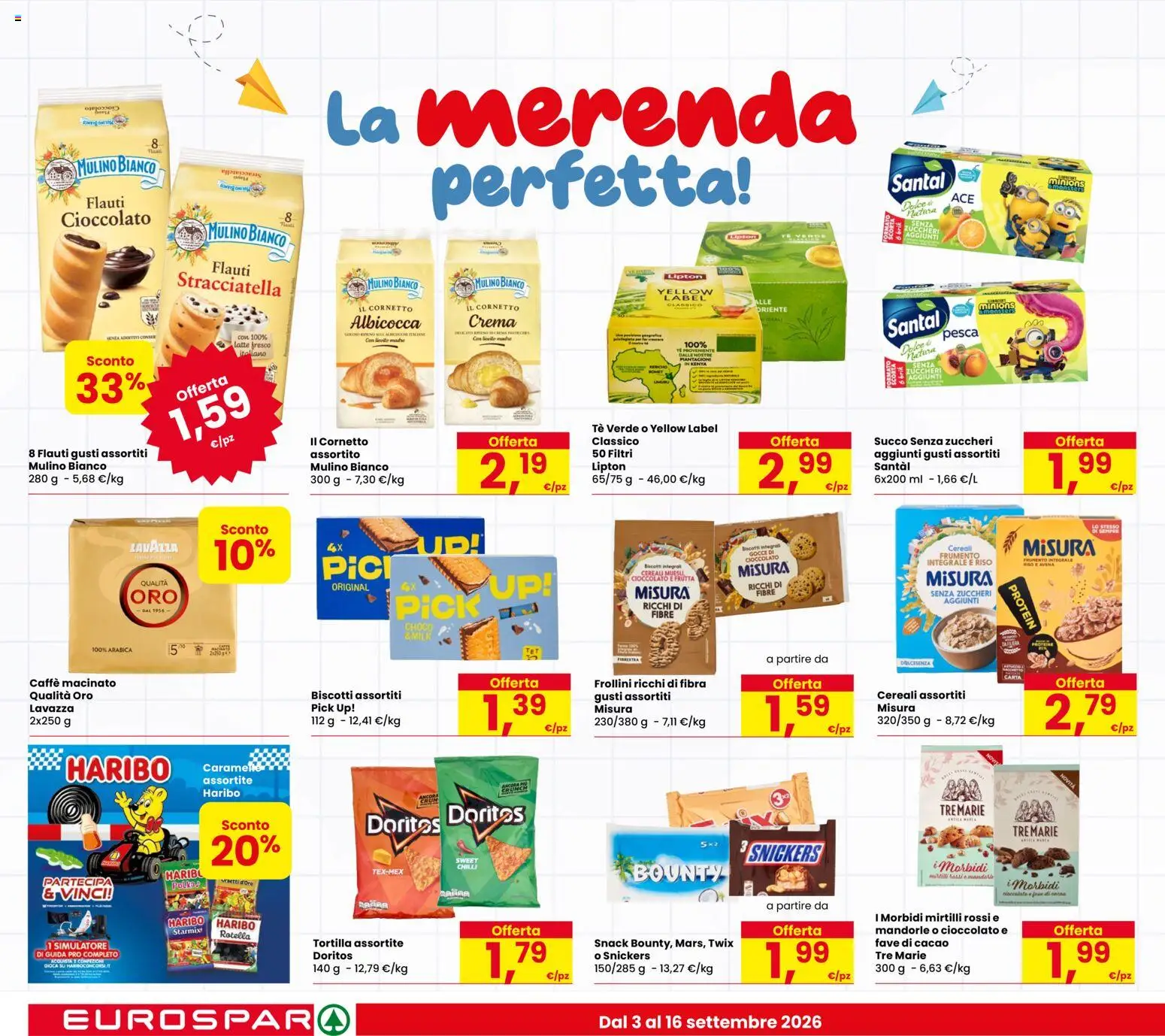 Volantino Eurospar del 03/09/2026 | Pagina: 16 | Prodotti: Riso, Mandorle, Stracciatella, Mirtilli rossi