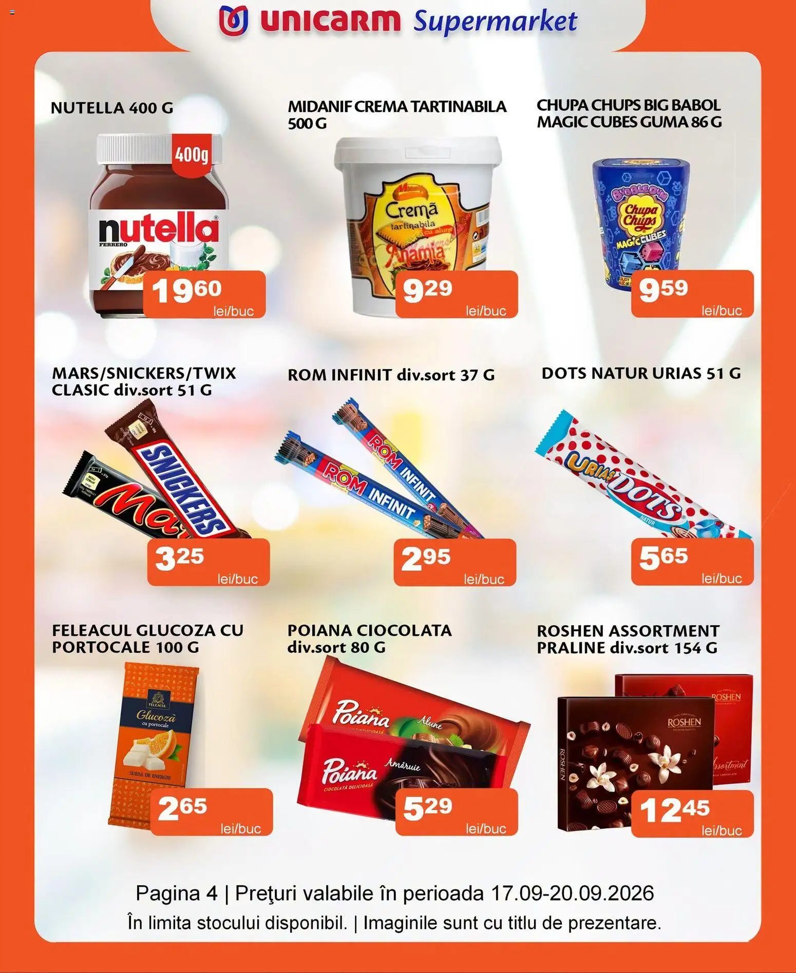 Noul catalog Unicarm – valabil de la 17.09.2026 | Pagină: 4 | Produse: Magic, Ciocolată, Portocale, Rom