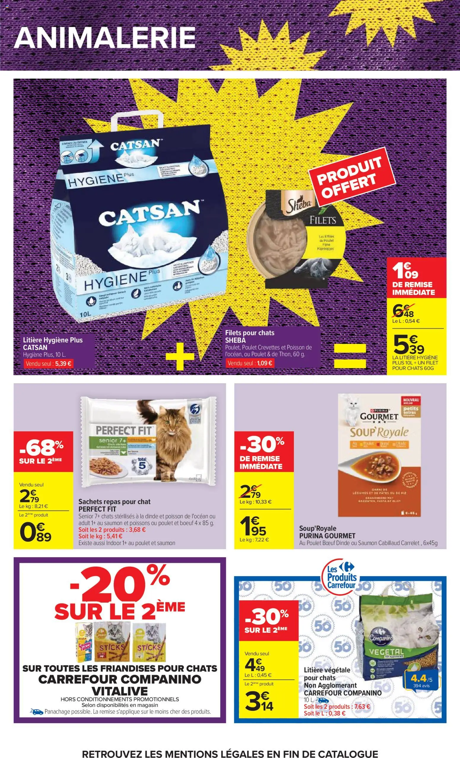 {H1} | Page: 57 | Produits: Litière, Crevettes, Poisson, Saumon
