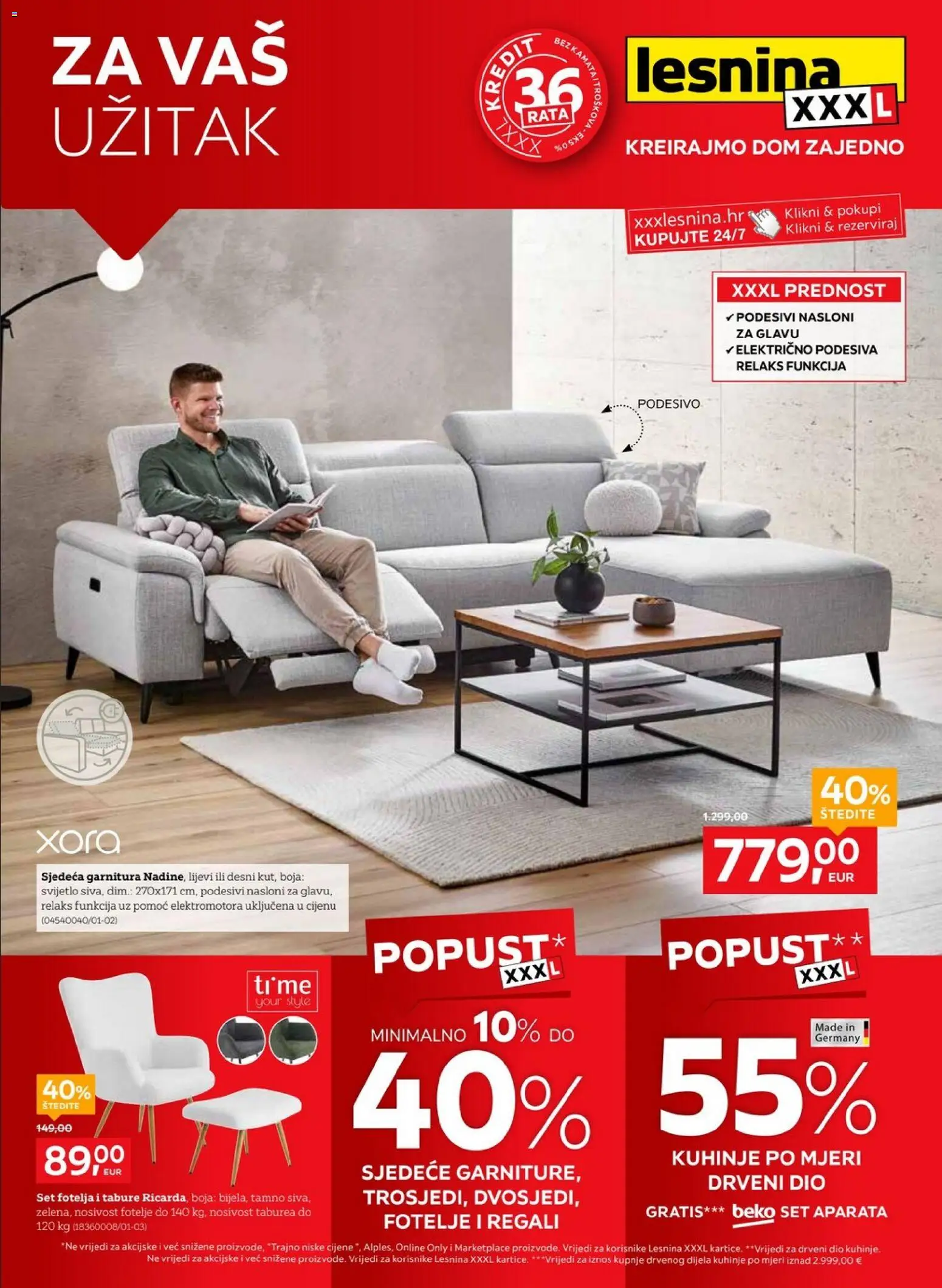Lesnina katalog | vrijedi od 10.09.2026 | Stranica: 1 | Proizvodi: Fotelja, Tabure