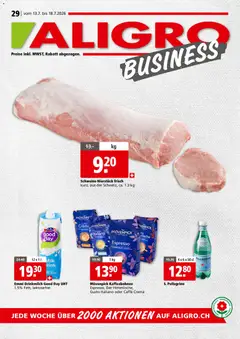 Aligro aktionen Business Schlieren, Gossau SG, Frauenfeld, Rapperswil-Jona, Sargans, Bern ab 13.07.2026 gültig