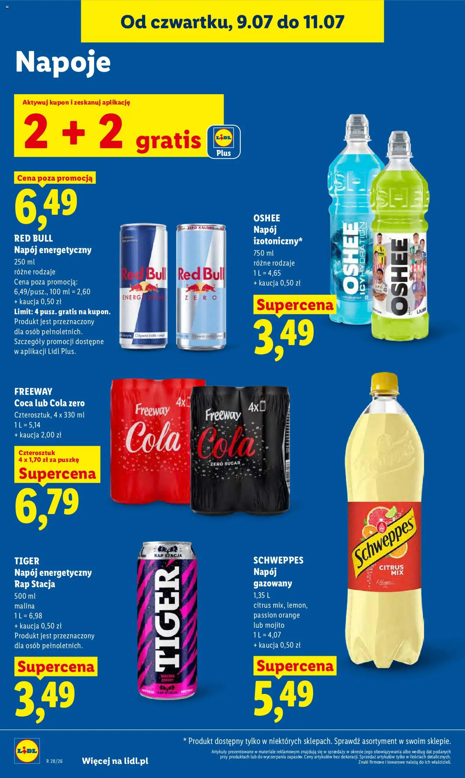 Lidl gazetka od 09.07.2026 | Strona: 68 | Produkty: Malina, Red bull, Napoje