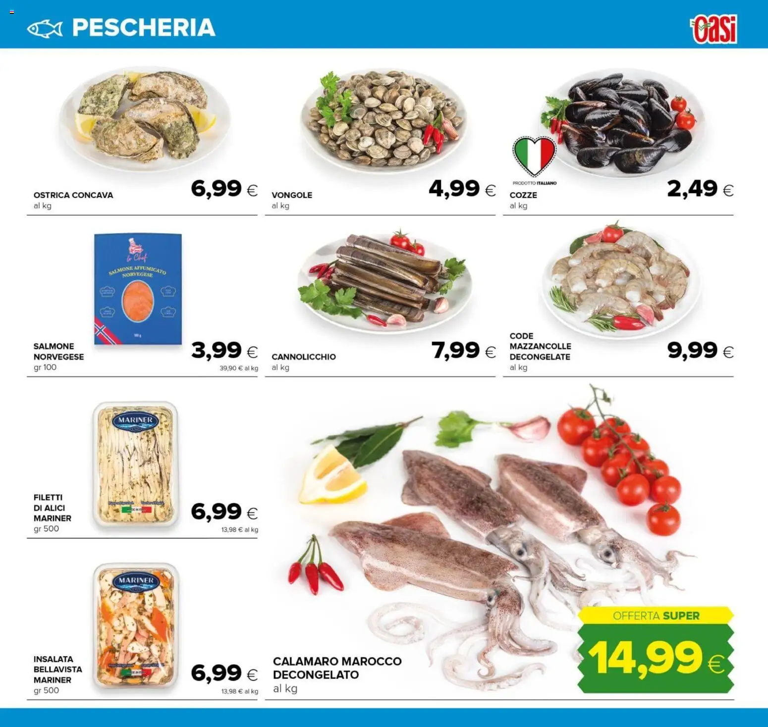 Volantino Oasi del 10/08/2026 | Pagina: 7 | Prodotti: Salmone, Vongole, Mazzancolle, Alici