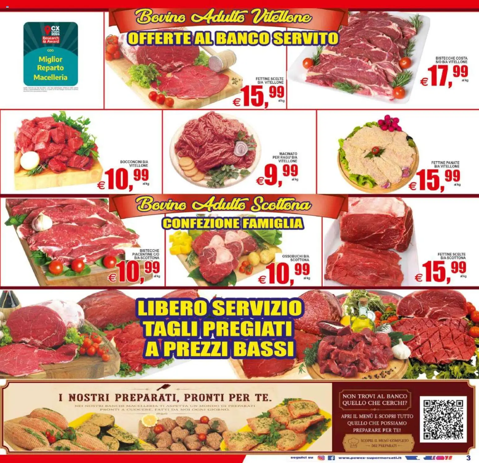 Volantino Pewex del 11/09/2026 | Pagina: 3 | Prodotti: Bovino, Tè, Macinato