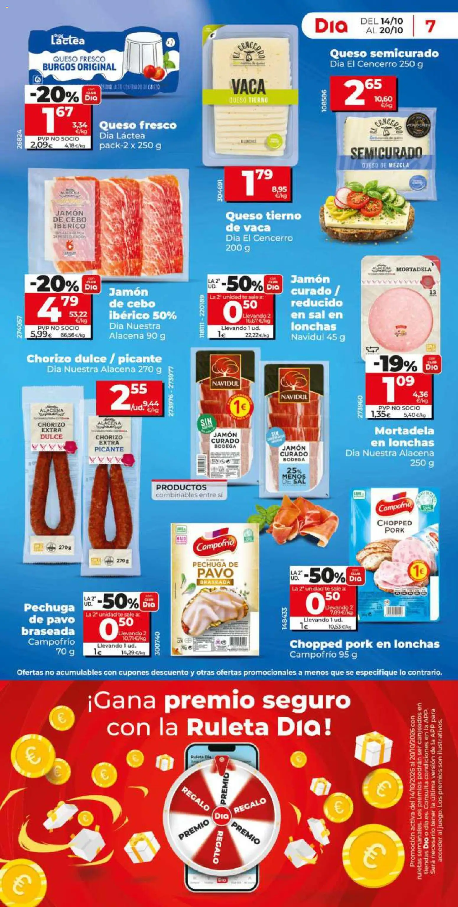 Dia - folleto │ válido desde el 14/10/2026 | Página: 7 | Productos: Dulce, Jamón, Queso fresco, Té