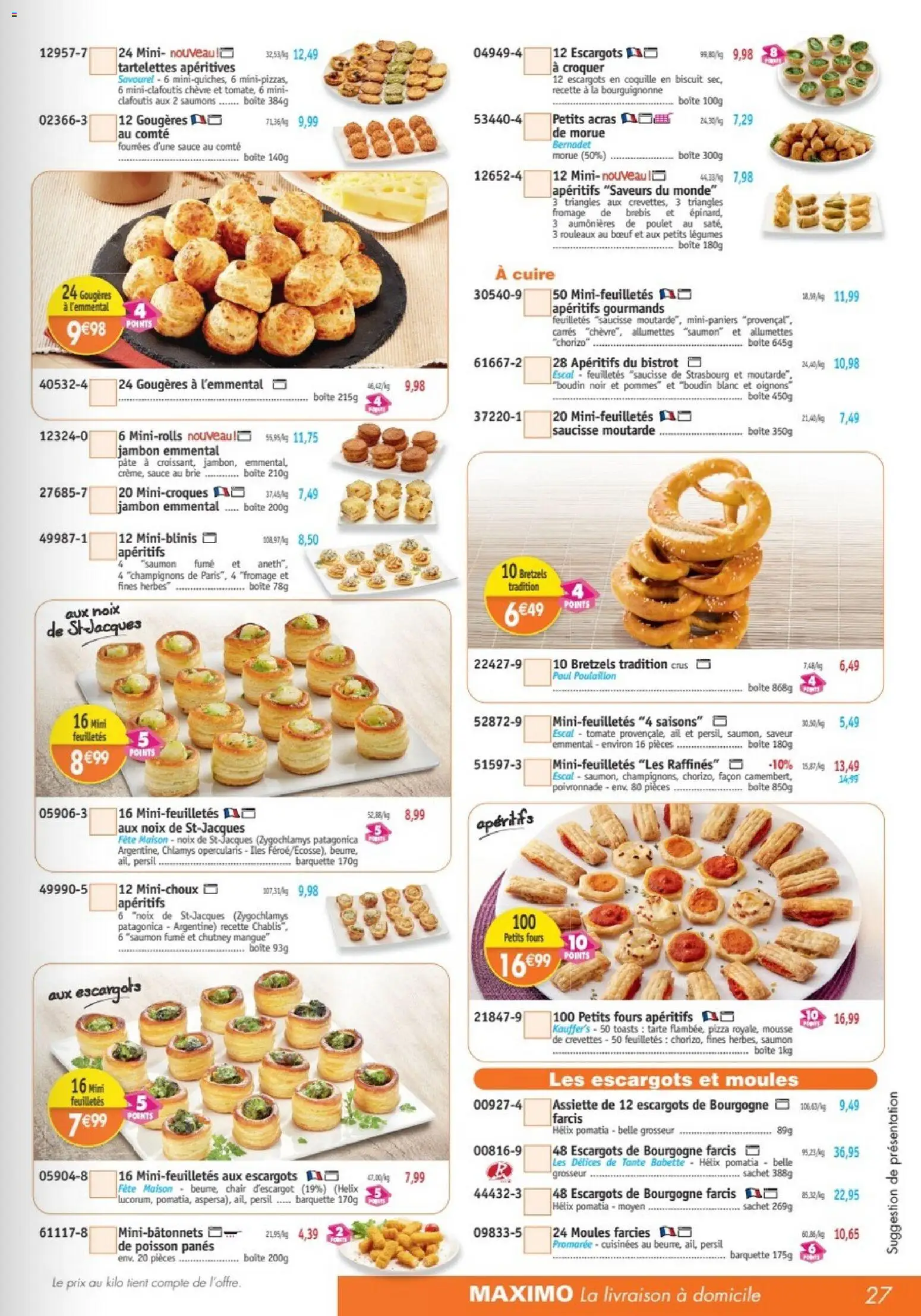 {H1} | Page: 27 | Produits: Moules farcies, Persil, Champignons, Pommes