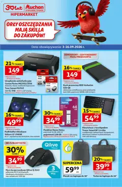 Pogląd oferty "Auchan gazetka - 30 Lat Hipermarket Student" - ważna od 03.09.2026