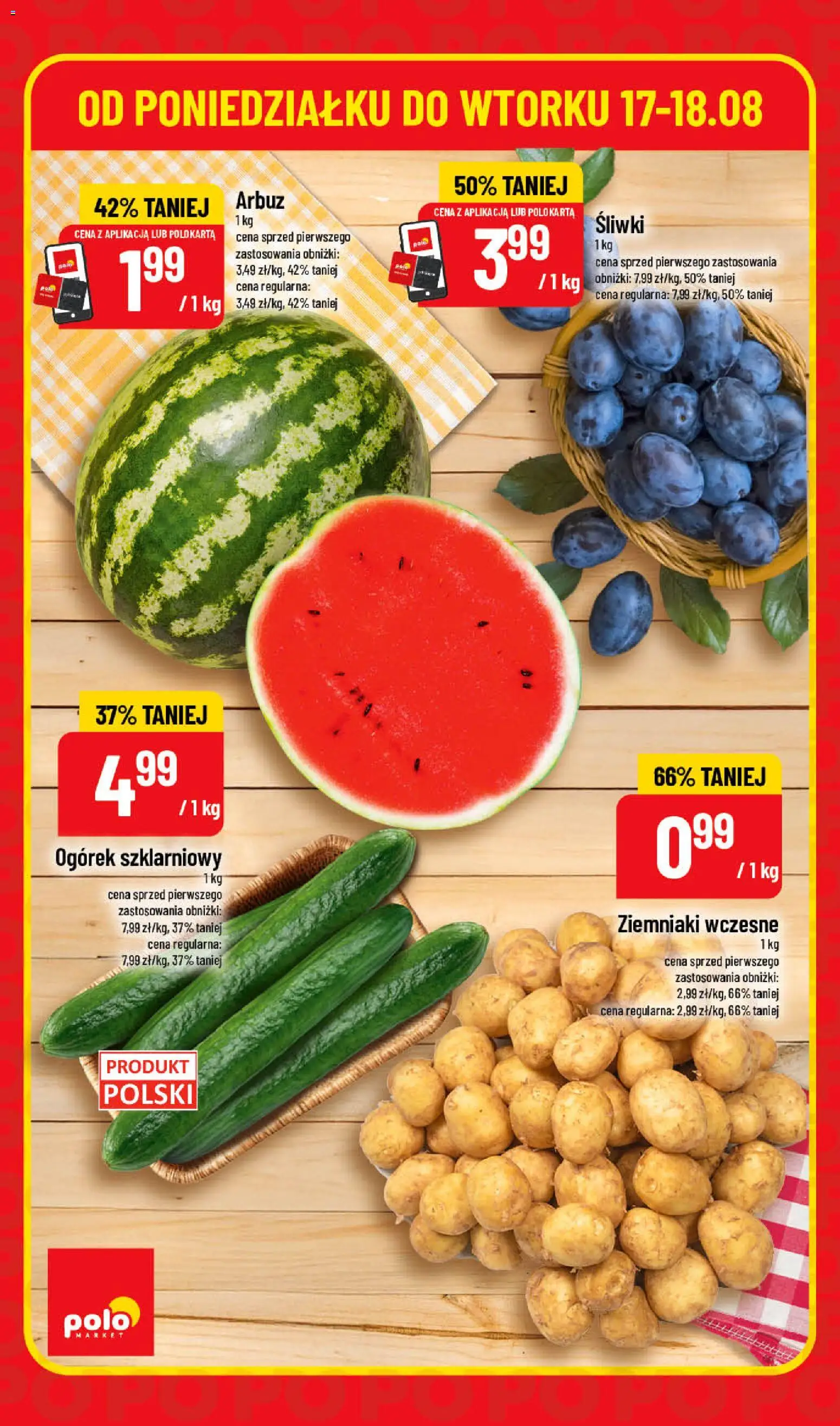 Nowa POLOmarket gazetka od jutra 17.08.2026 | Strona: 2 | Produkty: Karta, Śliwki, Ogórek, Ogórek szklarniowy