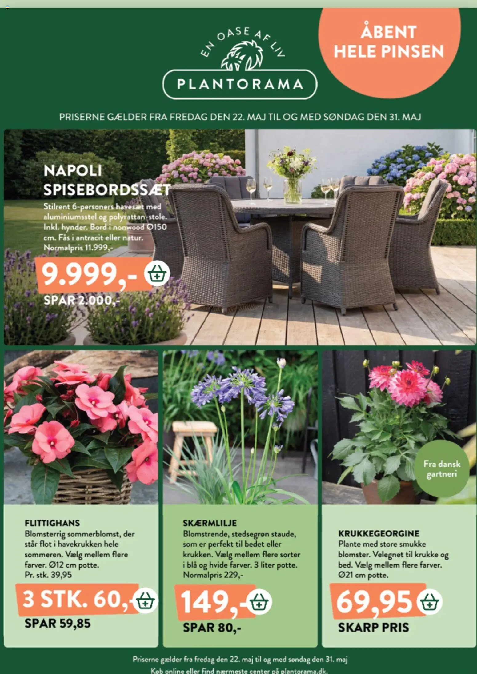 Plantorama tilbudsavis – gyldig fra 22.05.2026 | Side: 1 | Produkter: Bord, Krukke, Søm