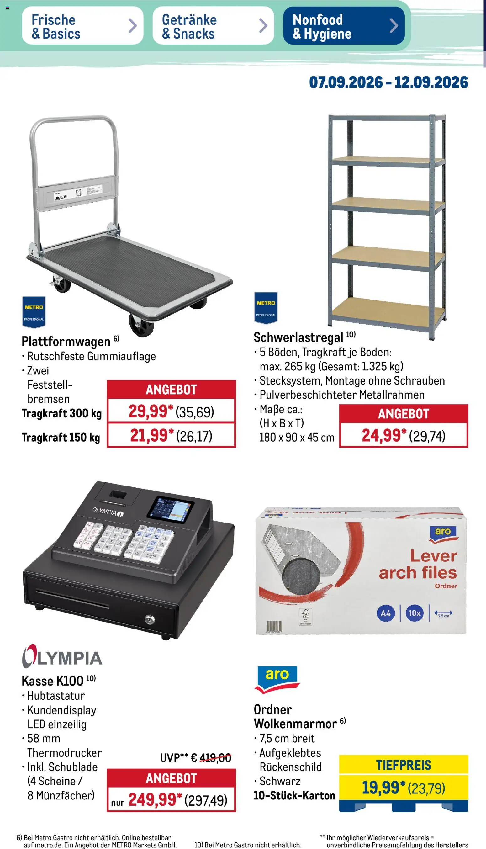 Metro NonFood-Angebote – gültig ab 07.09.2026 | Seite: 10 | Produkte: Schwerlastregal