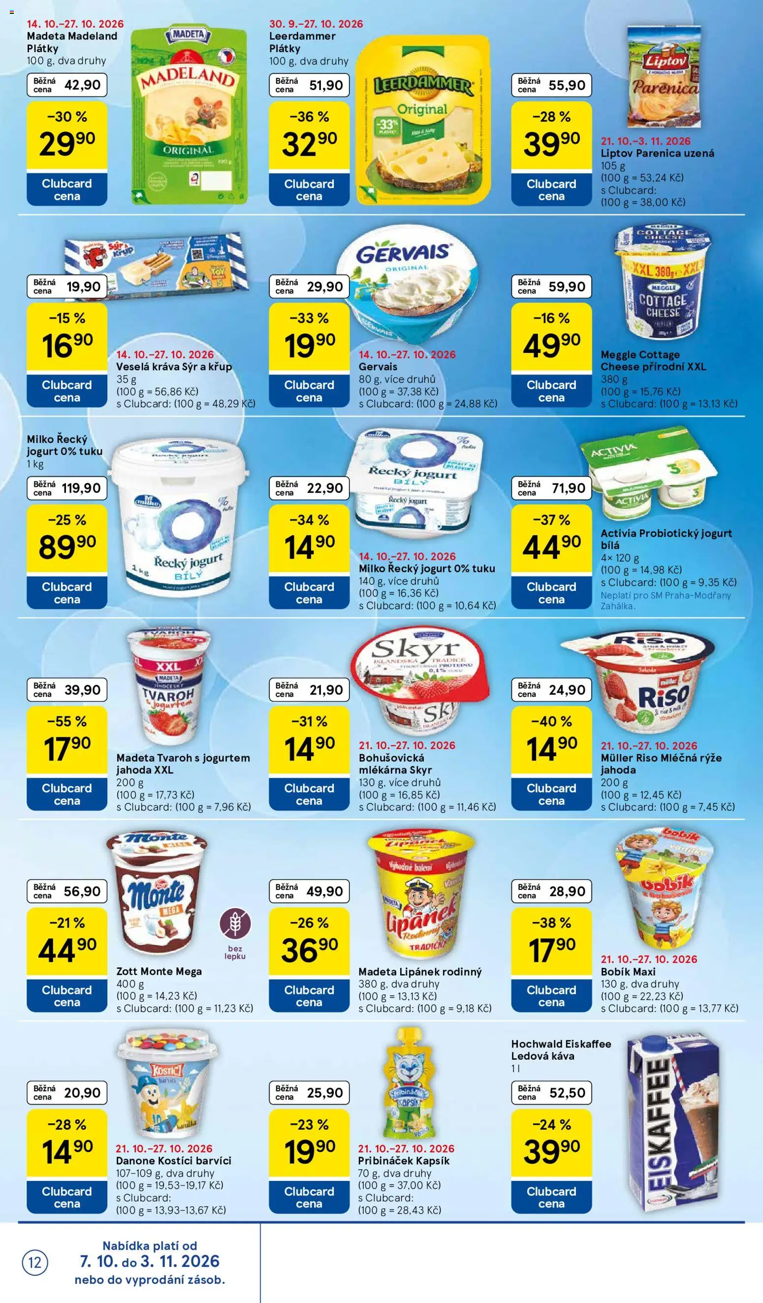 Tesco leták - Supermarket od 21.10.2026 | Strana: 12 | Produkty: Lipánek, Rýže, Mléčná rýže, Cottage