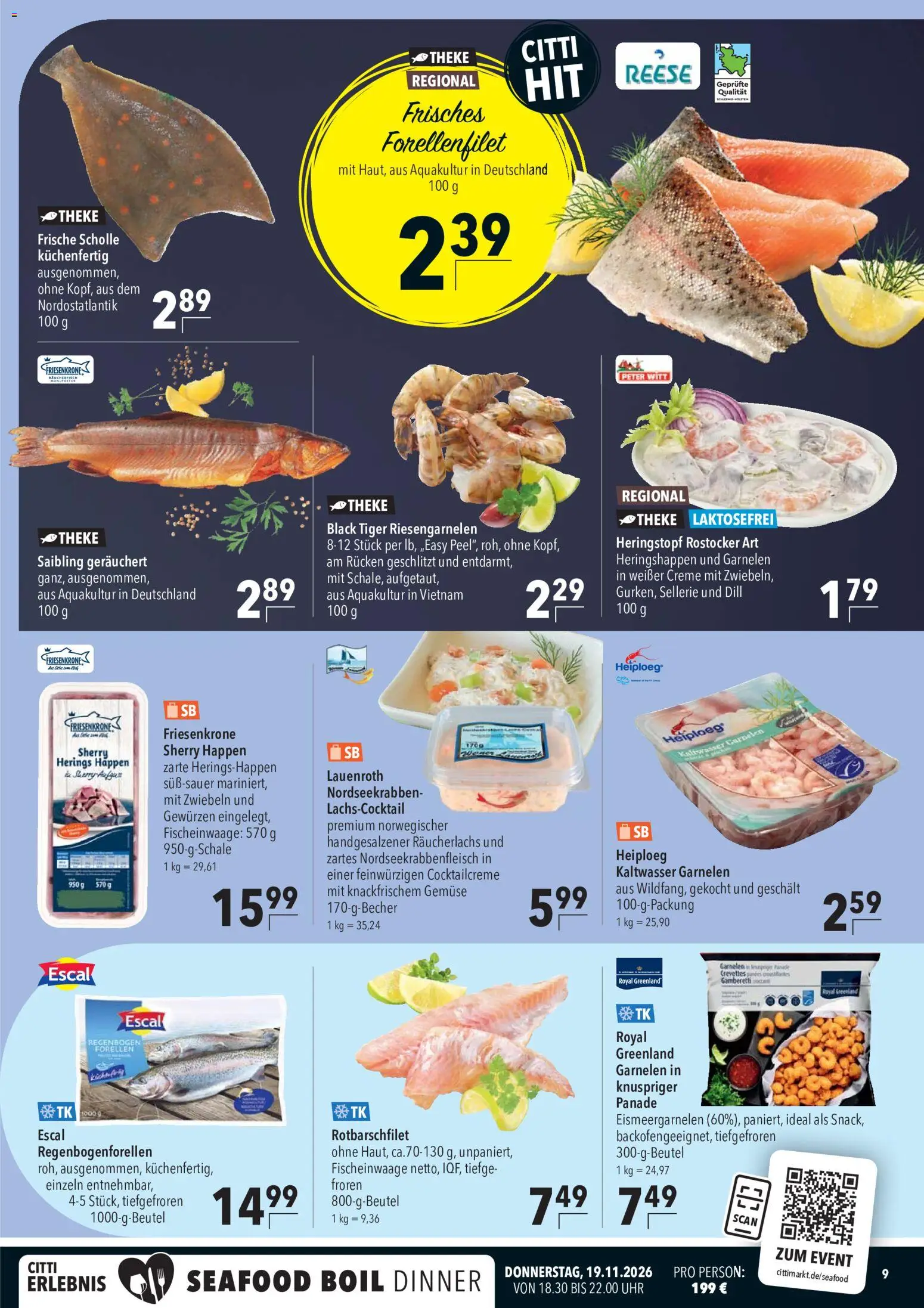 CITTI Markt Prospekt – gültig ab 23.09.2026 | Seite: 9 | Produkte: Garnelen, Creme, Zwiebeln, Uhr
