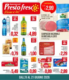 Anteprima del volantino Presto Fresco volantino valido a partire dal 08.06.2026