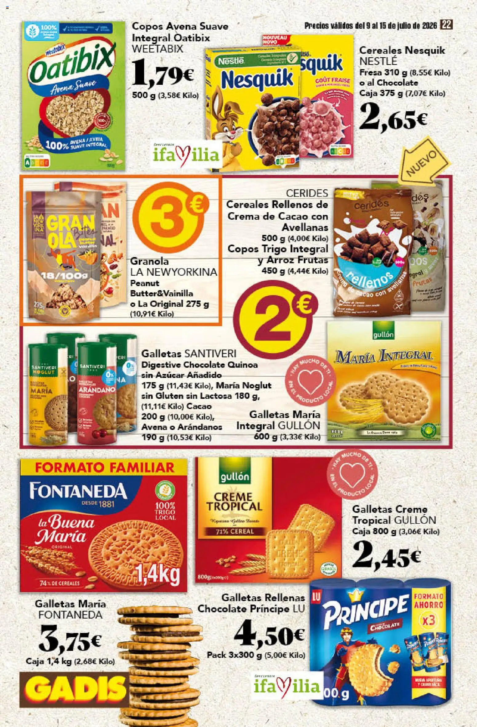 Gadis folleto │ válido desde el 09/07/2026 | Página: 22 | Productos: Crema de cacao, Crema, Copos, Caja