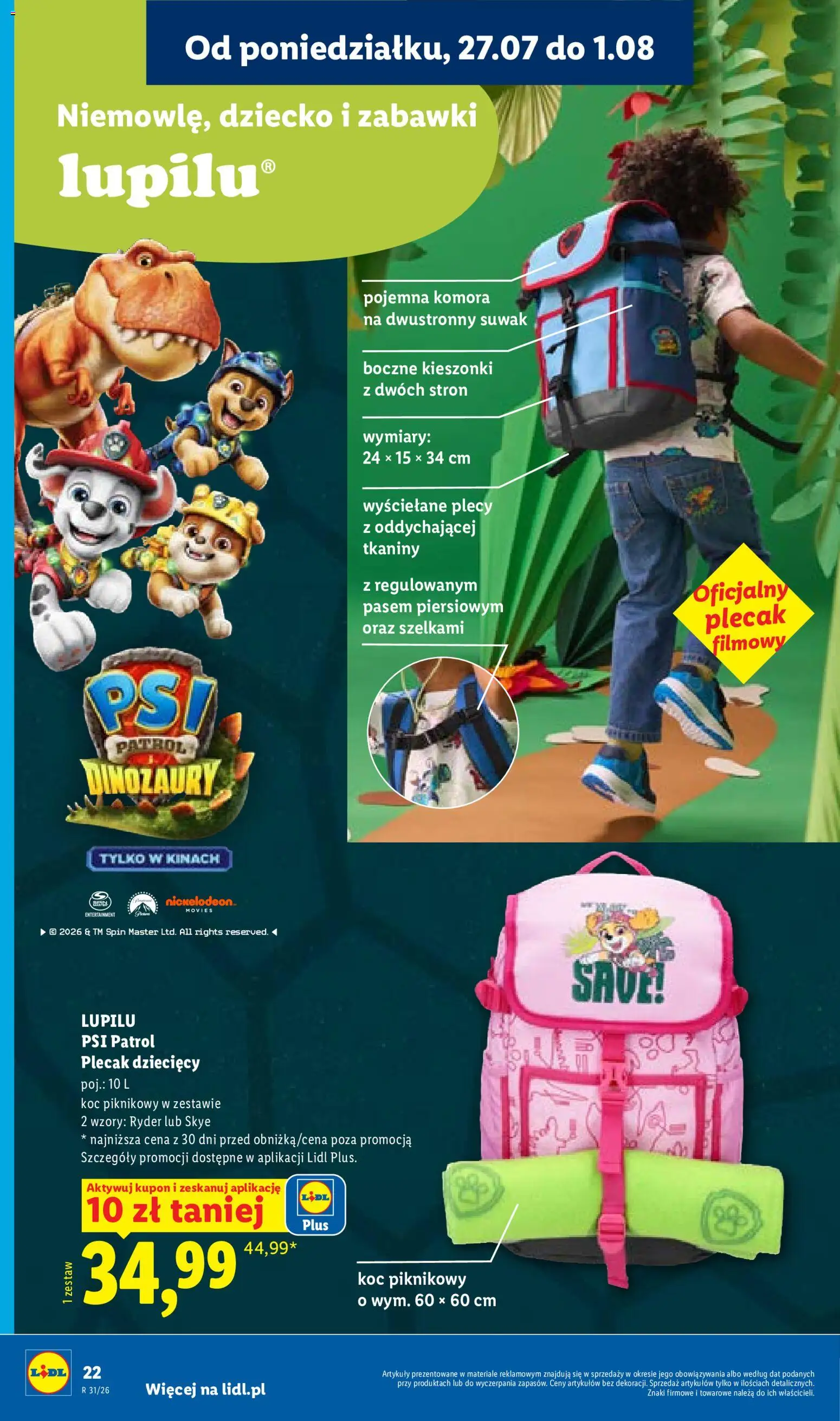 Lidl Katalog od 27.07.2026 | Strona: 24 | Produkty: Plecak, Koc