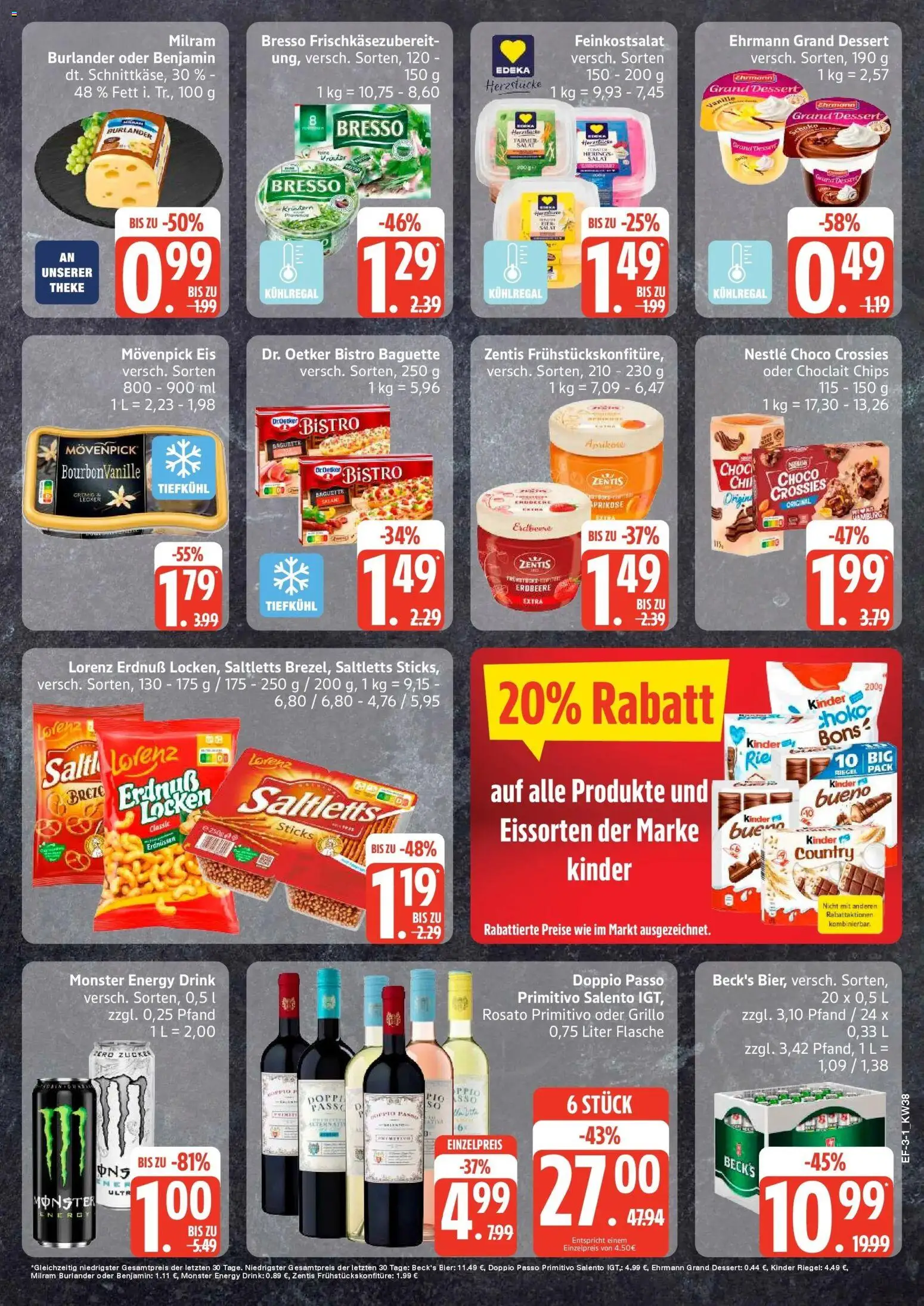 Edeka Prospekt Schellhorn (ab 14.09.2026) » Angebote Online | Seite: 3 | Produkte: Energy, Theke, Kinder riegel, Monster