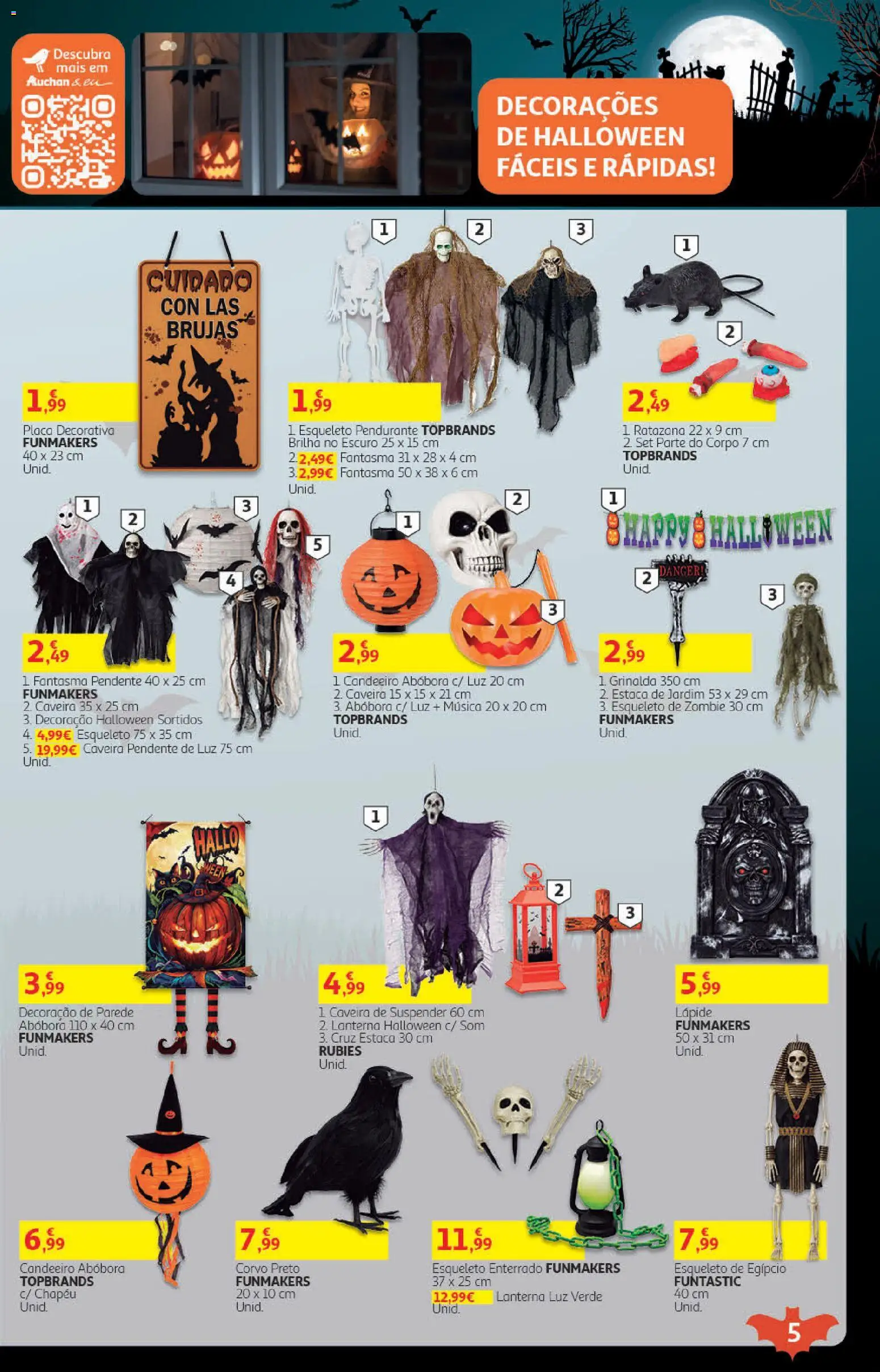 Auchan Halloween │ válido de 21/10/2026 | Página: 5 | Produtos: Candeeiro, Decoração, Lanterna, Abóbora