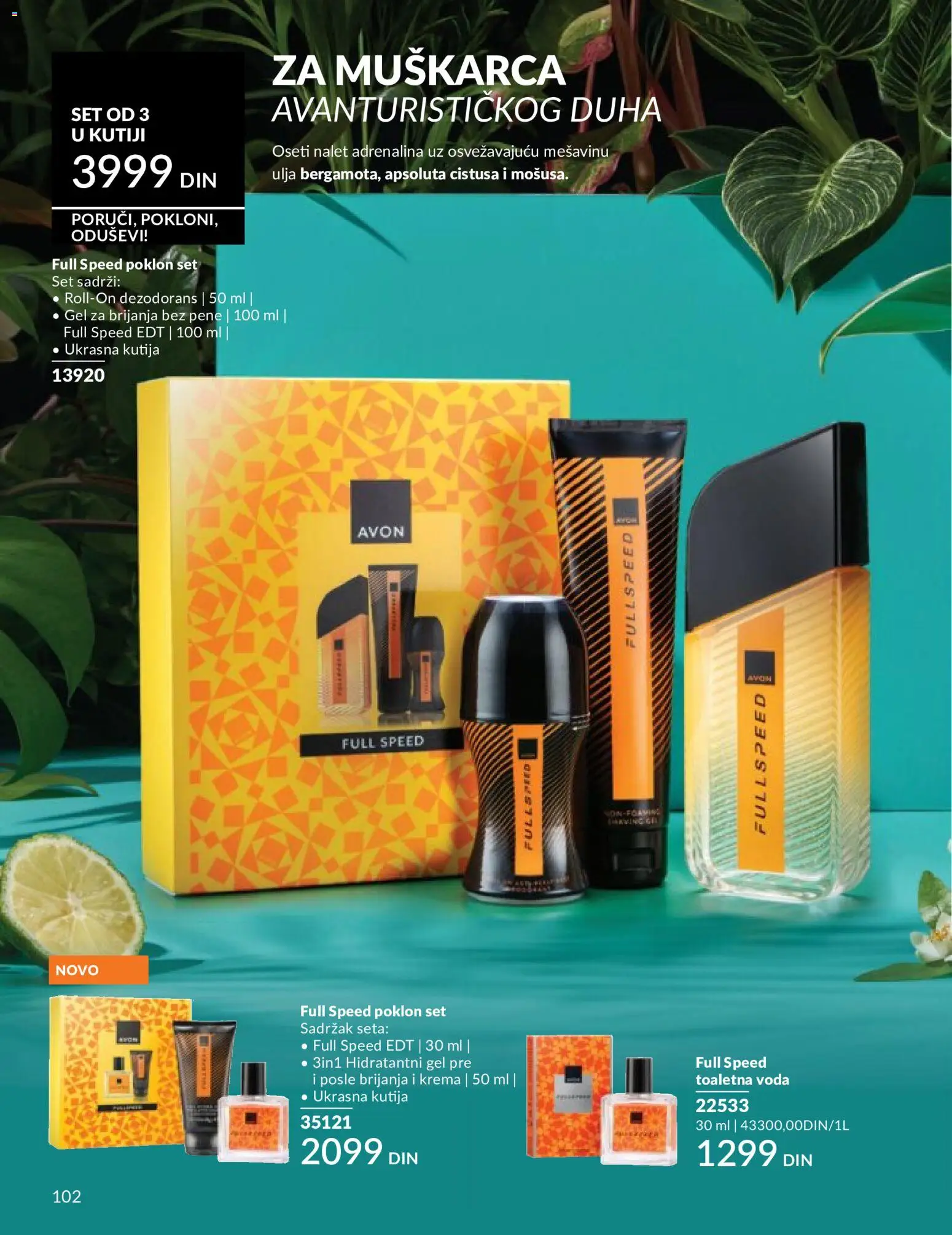AVON katalog - važi od 01.06.2026 | Strana: 102 | Proizvode: Gel za brijanje, Toaletna voda, Krema, Dezodorans
