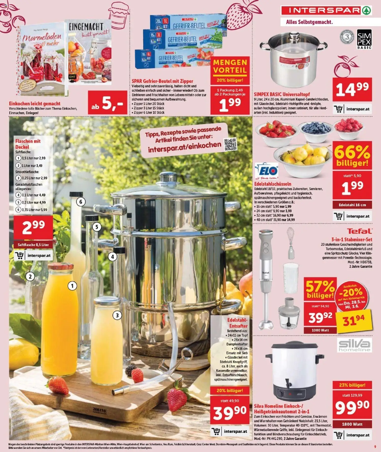 Interspar Flugblatt - Burgenland Sued gültig ab 29.05.2026 | Seite: 9 | Produkte: Herd, Entsafter