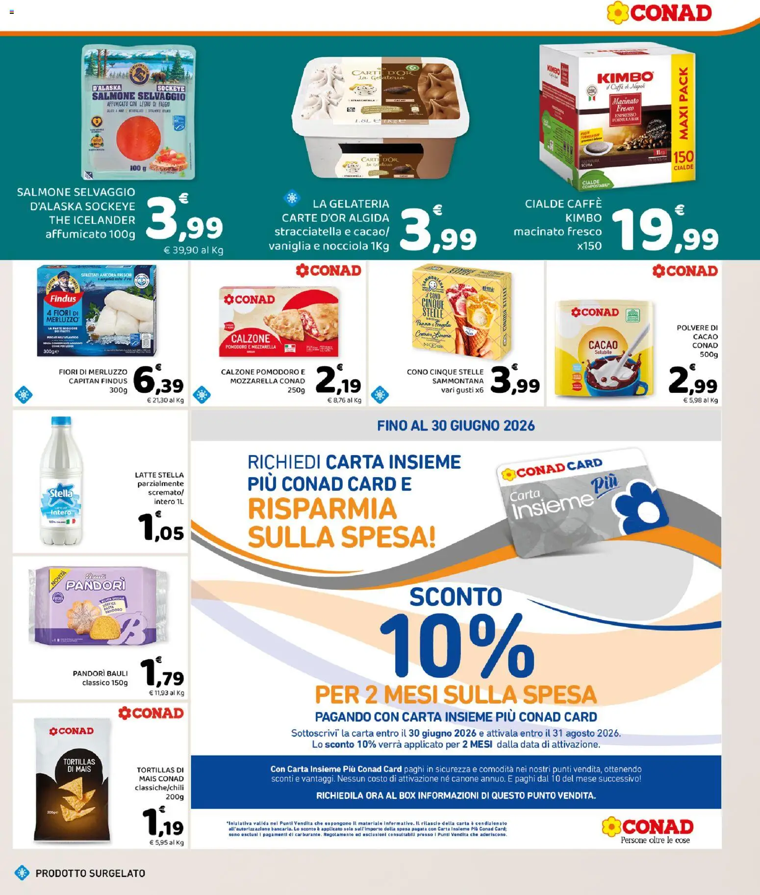Volantino Conad del 13.05.2026 | Pagina: 3 | Prodotti: Caffè, Pandoro, Tortillas, Cacao