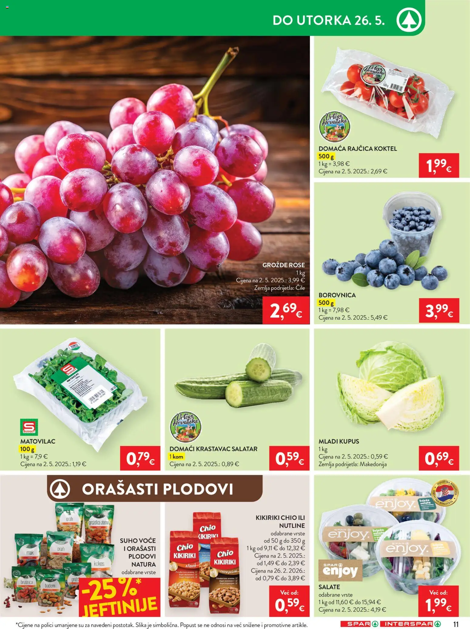 Spar katalog | vrijedi od 20.05.2026 | Stranica: 11 | Proizvodi: Kikiriki, Voće, Kupus, Brusnica