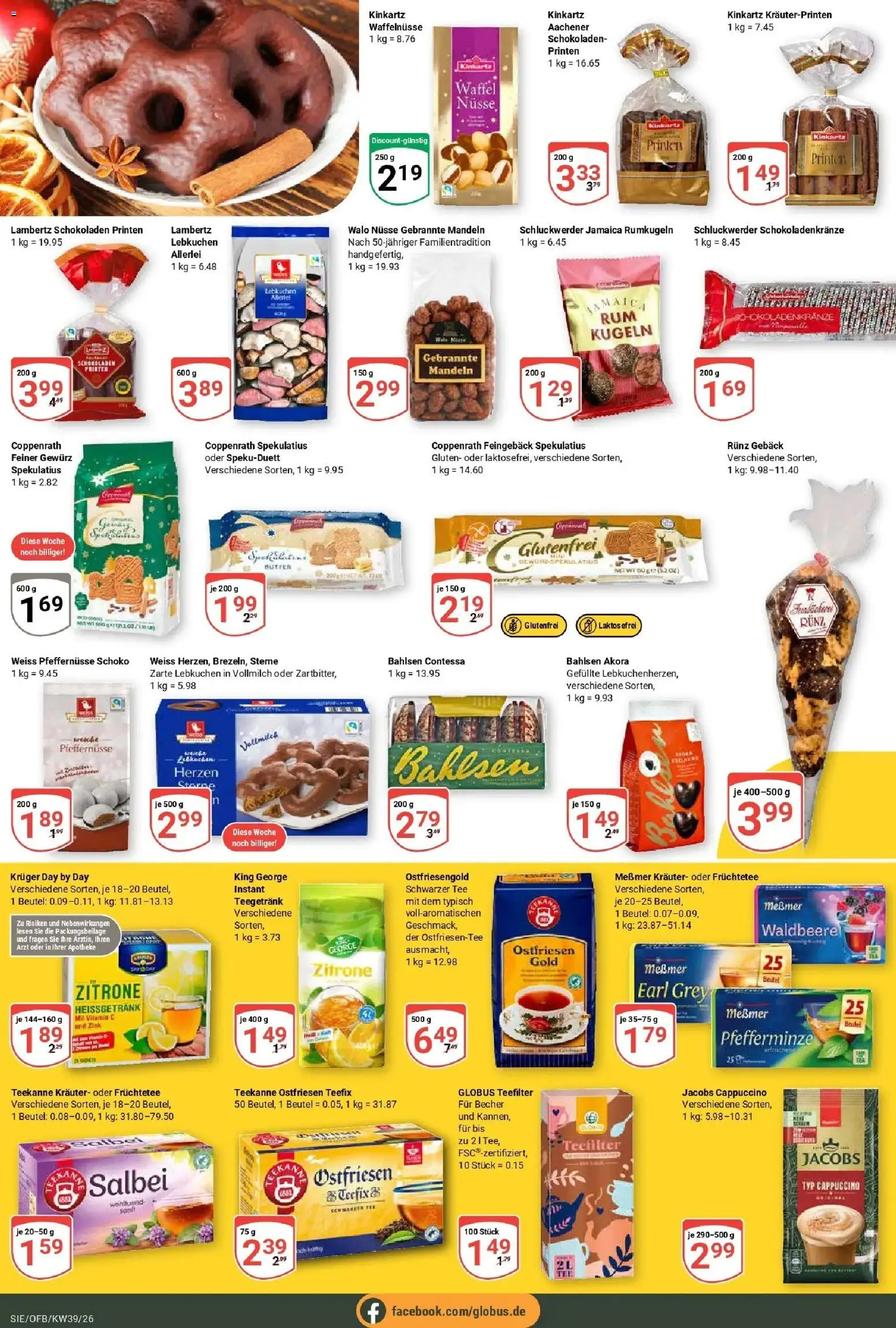 Globus Prospekt Siegen (ab 21.09.2026) » Angebote online | Seite: 20 | Produkte: Früchtetee, Mandeln, Teekanne, Tee