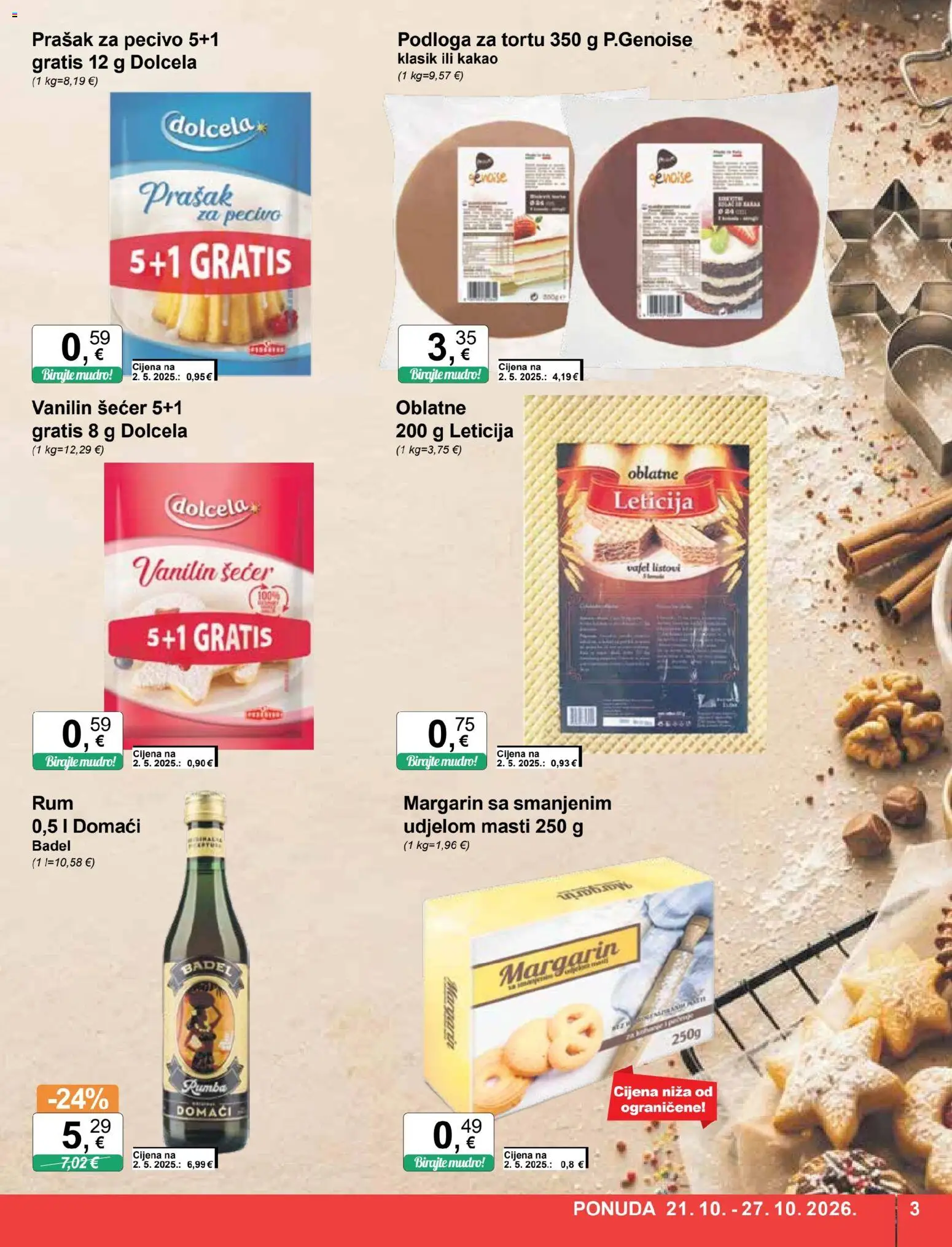 KTC katalog | vrijedi od 21.10.2026 | Stranica: 3 | Proizvodi: Oblatne, Margarin, Podloga, Šećer
