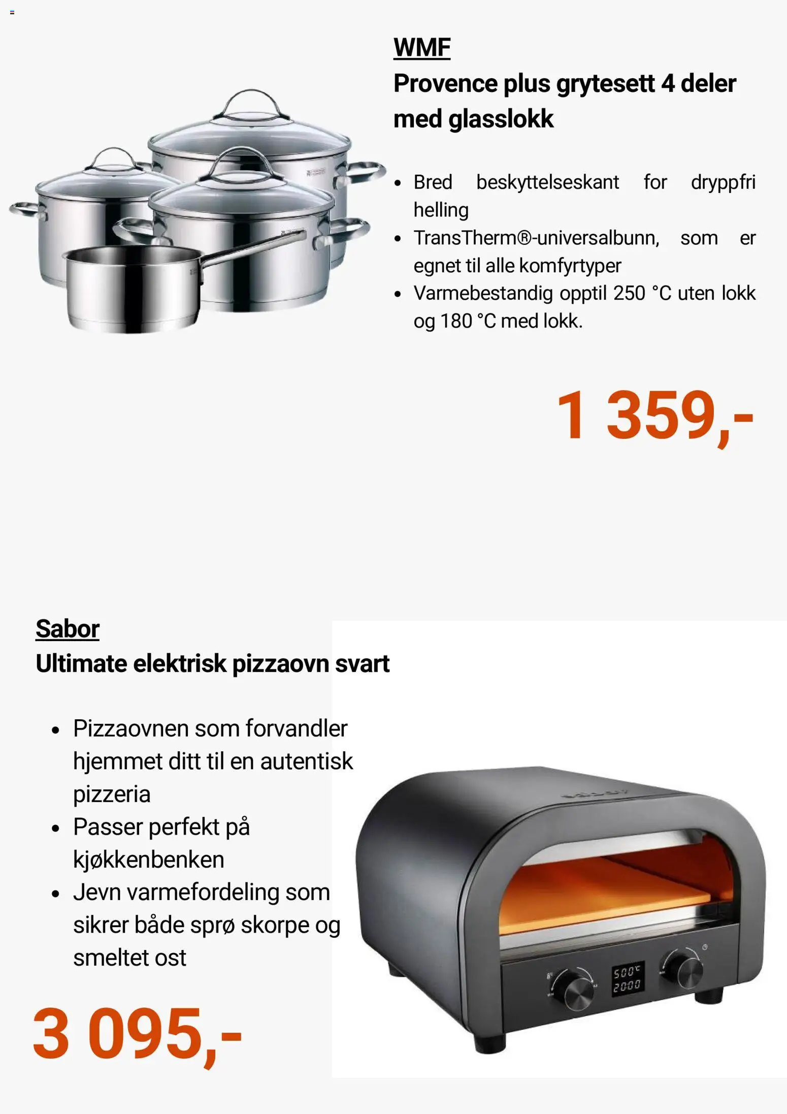 {H1} | Side: 3 | Produkter: Pizzaovn, Ost, 1