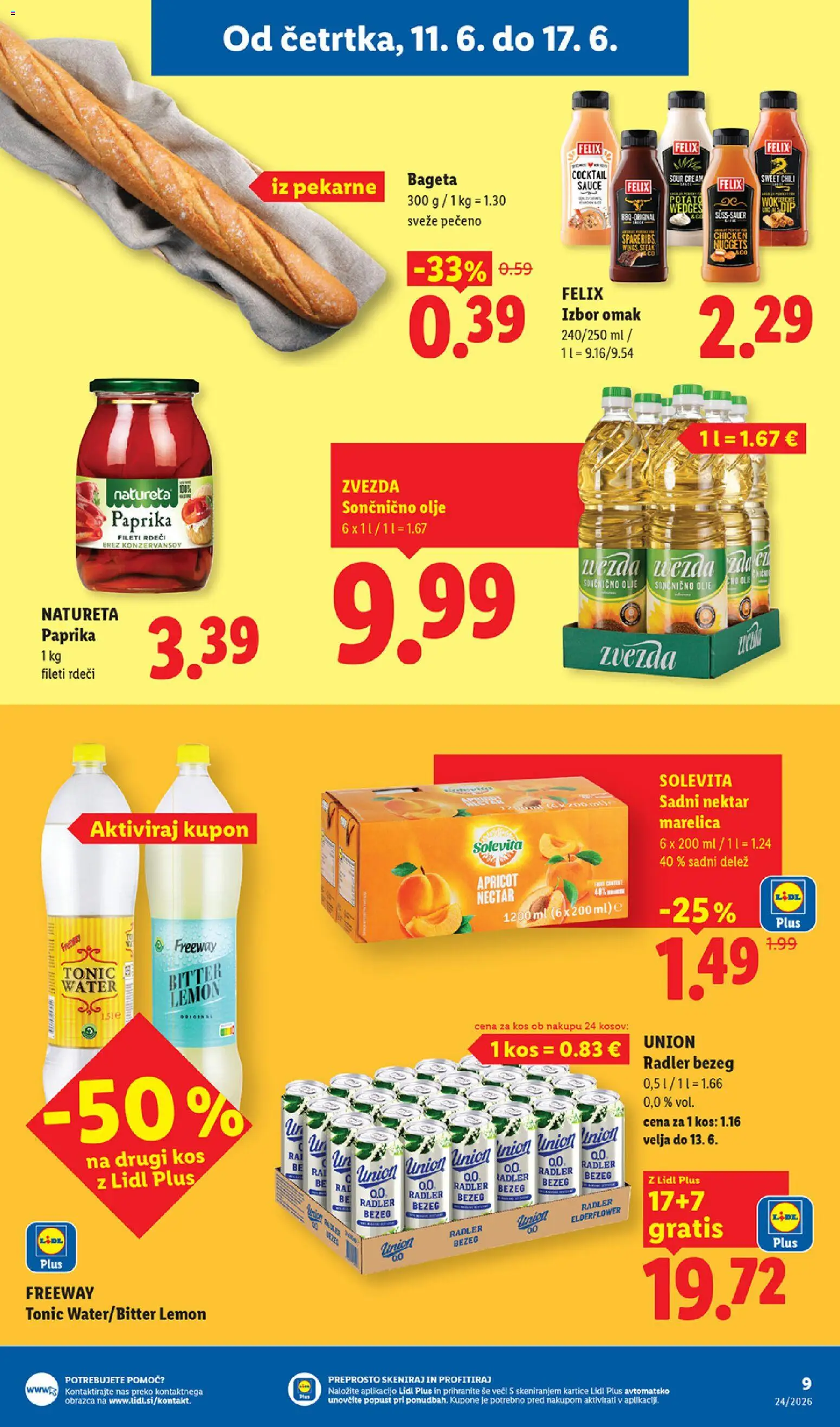 Novi Lidl katalog ponudbe – veljaven od 11.06.2026 | Stran: 9 | Izdelki: Paprika, Kos, Radler, Olje