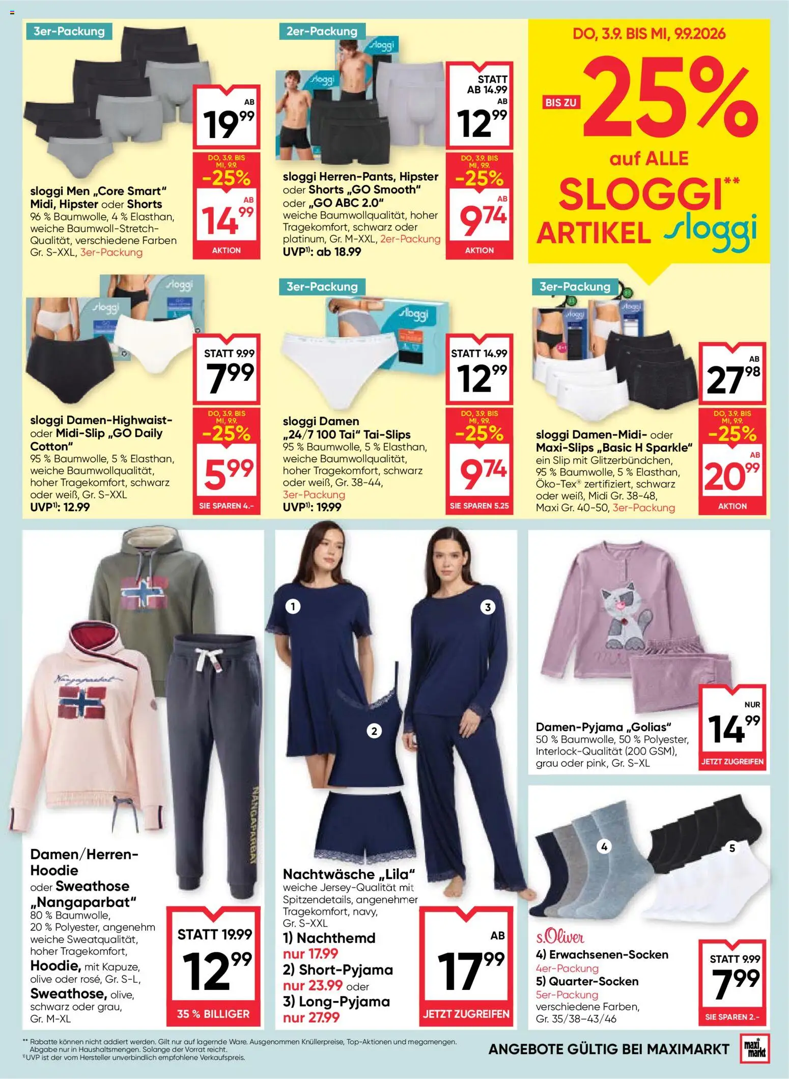 Maximarkt Flugblatt gültig ab 03.09.2026 | Seite: 19 | Produkte: Slip