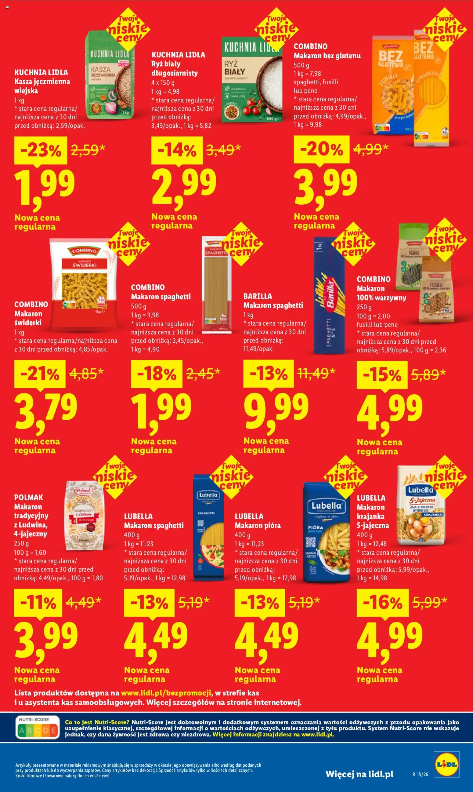 Lidl gazetka - Oszczędzaj każdego dnia od 04.07.2026 | Strona: 19 | Produkty: Spaghetti, Kasza, Kasza jęczmienna, Ryż