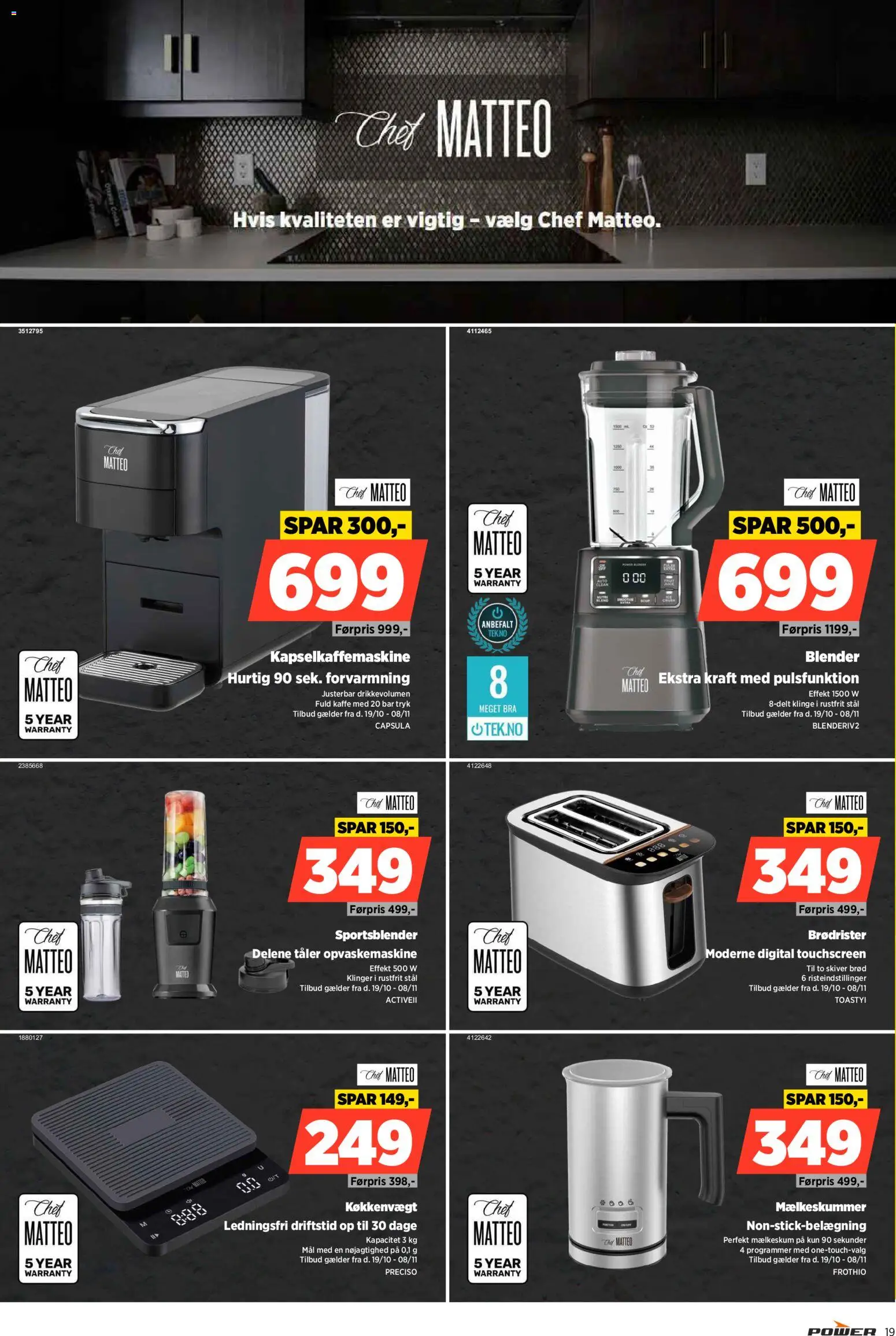 Power tilbudsavis – gyldig fra 23/10/2026 | Side: 19 | Produkter: Brød, Kaffe, Måtte, Opvaskemaskine