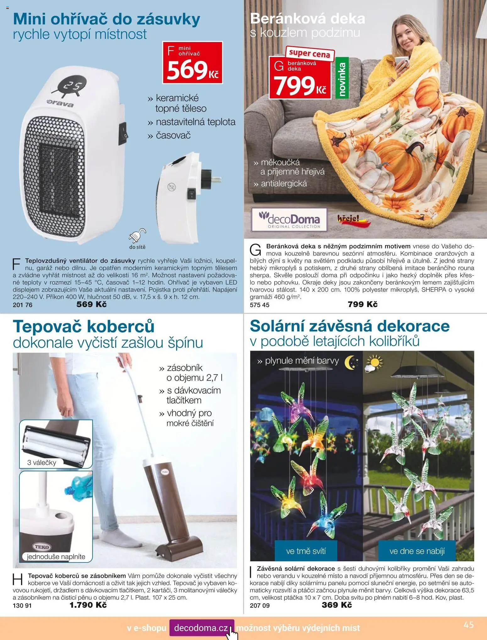 Decodoma katalog Podzim 2026 od 01.09.2026 | Strana: 45 | Produkty: Koberce, Barvy, Deky, LED
