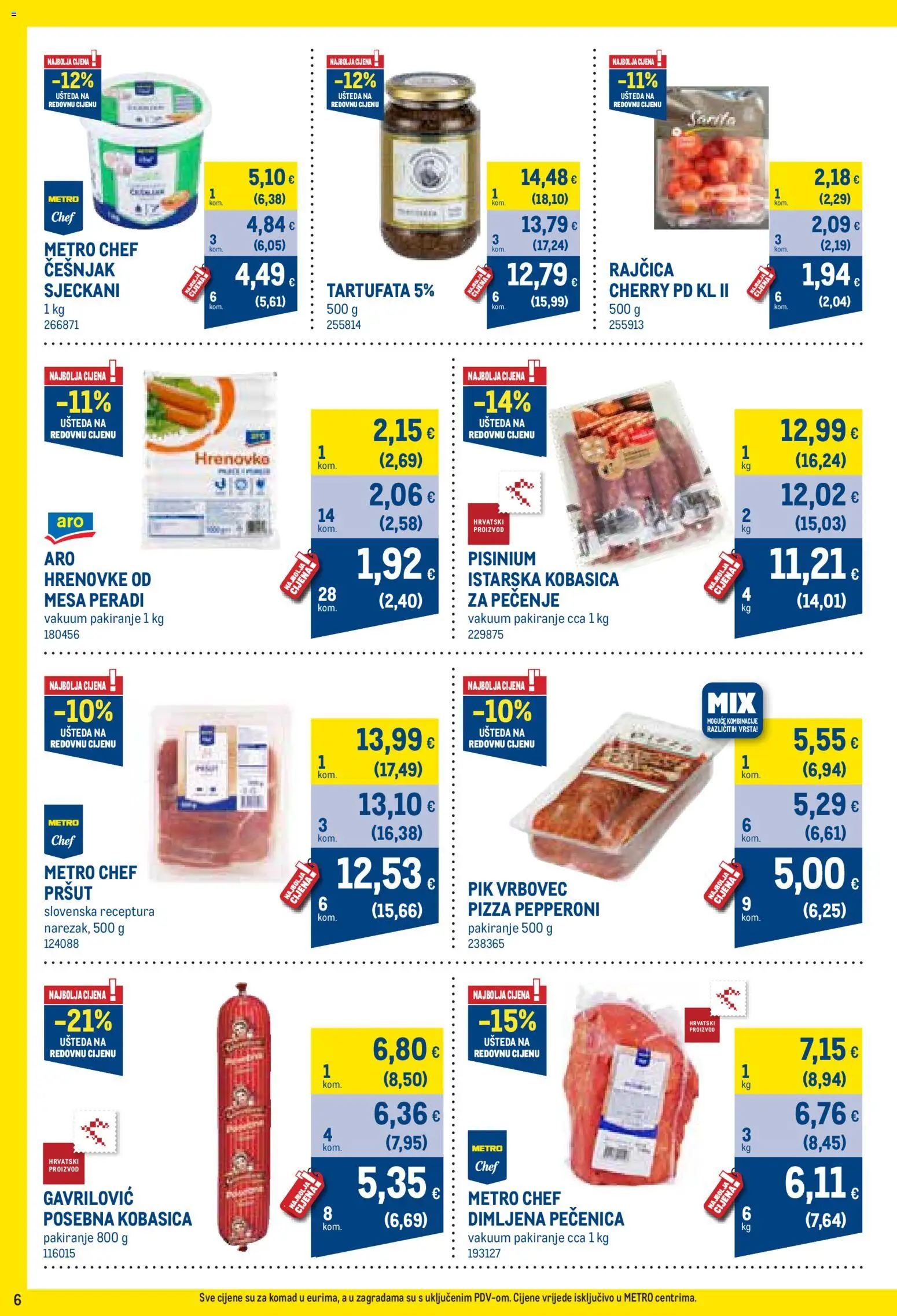 Metro katalog | vrijedi od 03.08.2026 | Stranica: 6 | Proizvodi: Pizza, Hrenovke, Pršut, Kobasica