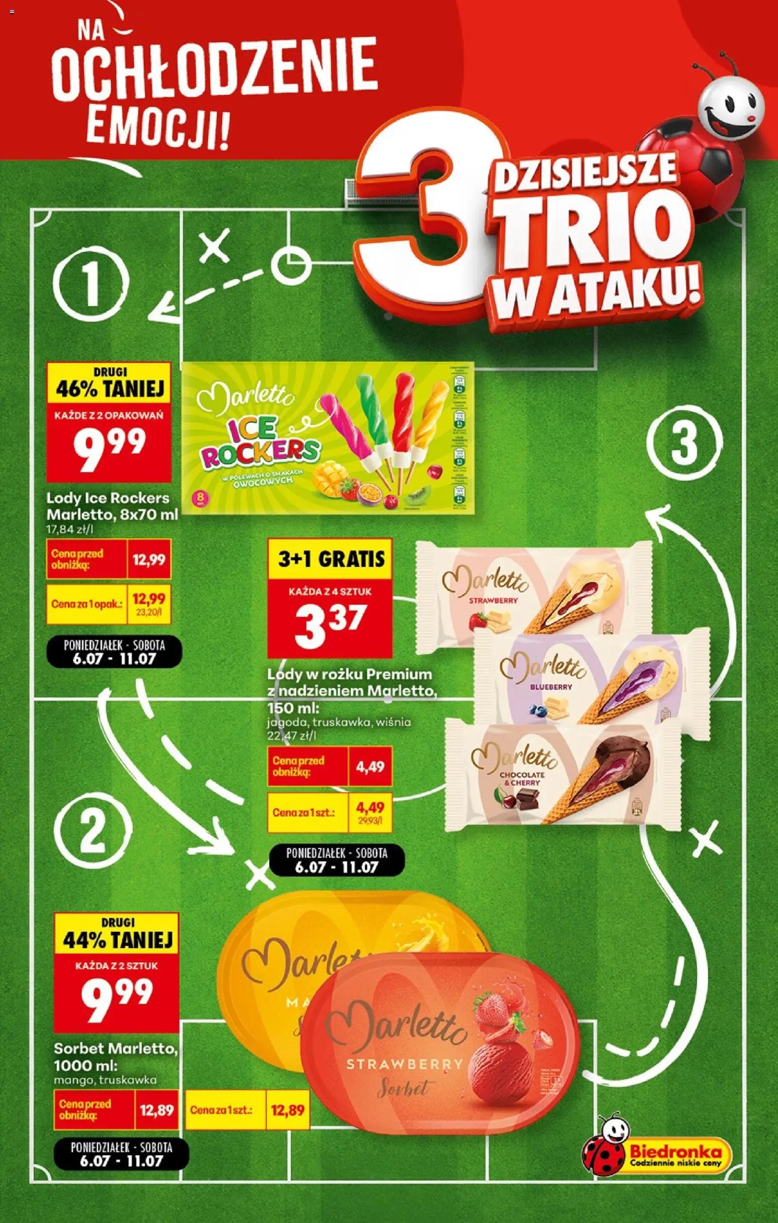 Biedronka gazetka - Football od 06.07.2026 | Strona: 2 | Produkty: Sorbet, Lody