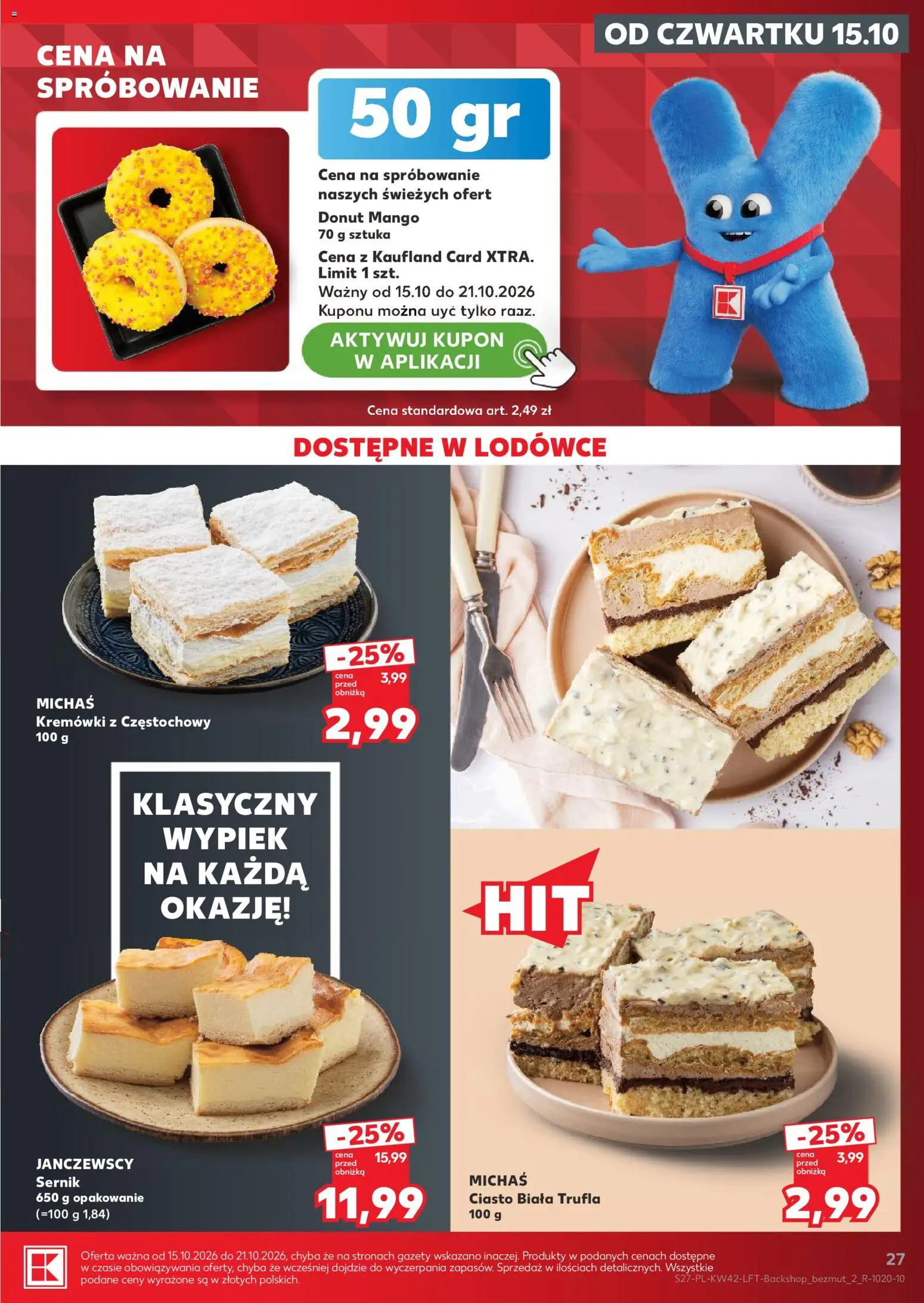 Kaufland Polsko leták - Jest fresz od 15.10.2026 | Strana: 27 | Produkty: Donut, Mango