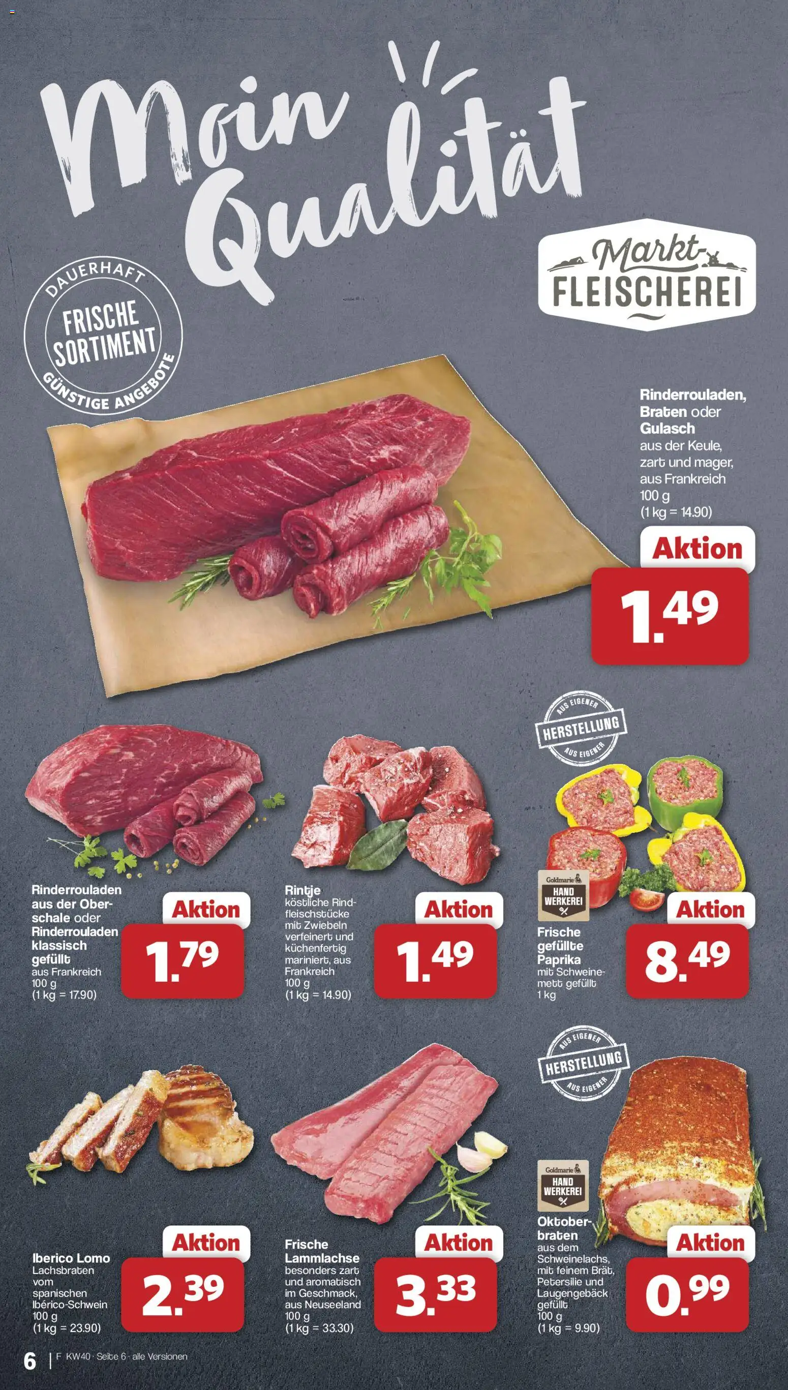 Famila Nordwest Prospekt – gültig ab 28.09.2026 | Seite: 6 | Produkte: Rinderrouladen, Paprika, Gulasch, Petersilie