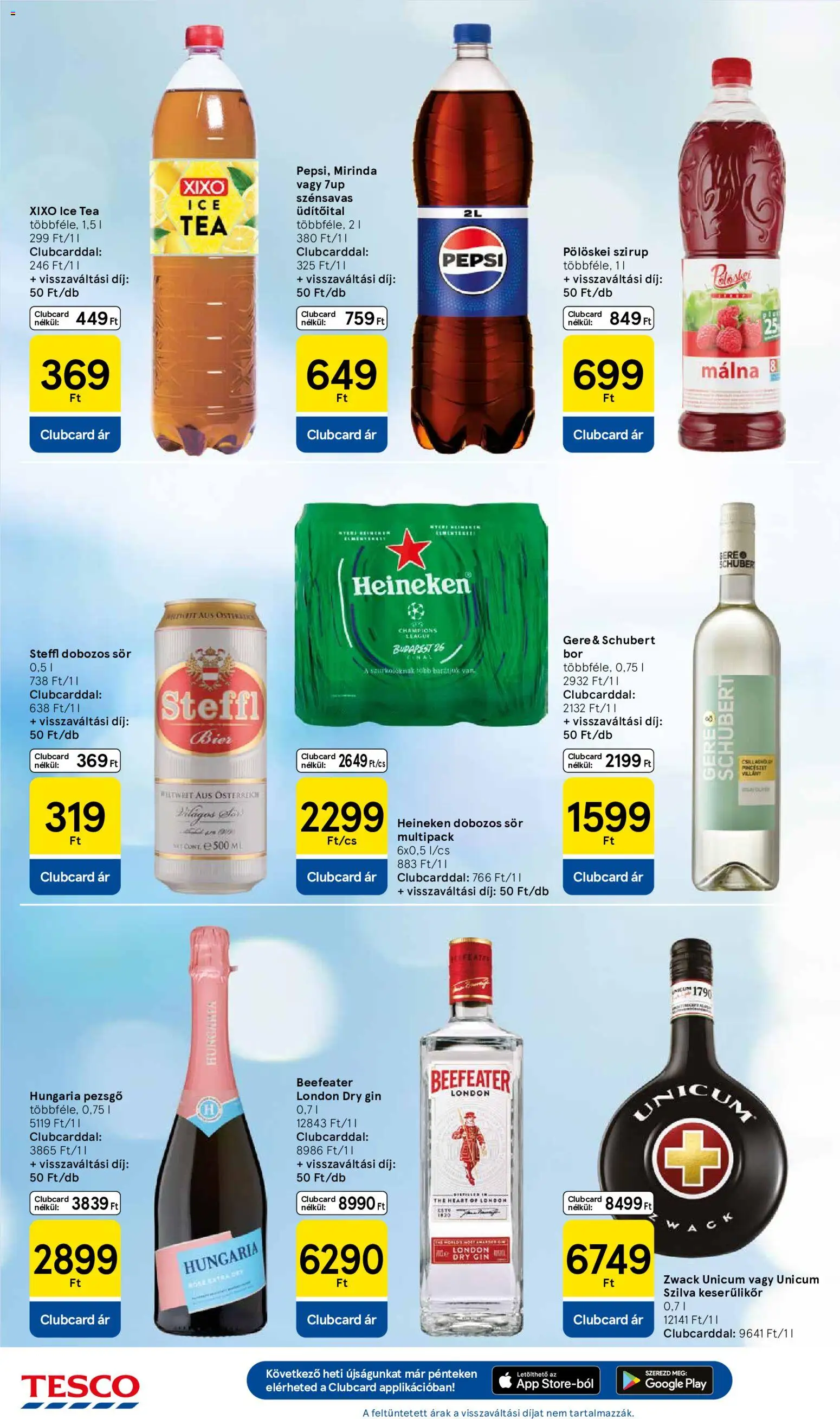 Tesco akciós ujság - amely érvényes a következő dátumtól: 2026.07.09. | Oldal: 6 | Termékek: Pepsi, Heineken, Pezsgő, Szilva