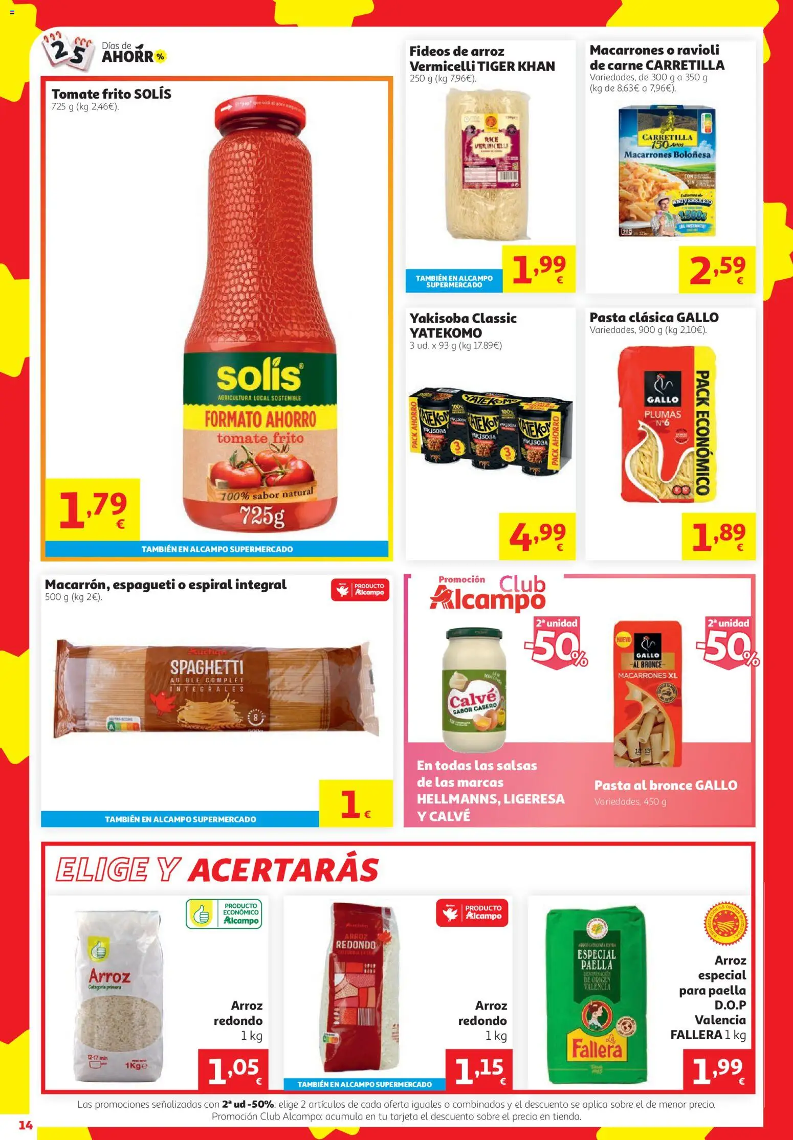 Alcampo HG Ferrol │ válido desde el 08/10/2026 | Página: 14 | Productos: Fideos, Fideos de arroz, Pasta, Carne