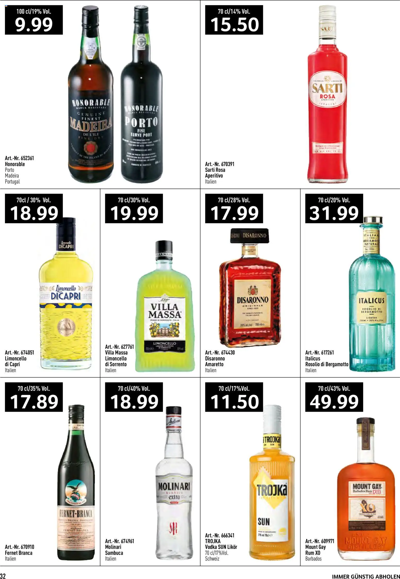 Prodega aktionen – gültig ab 17.08.2026 | Seite: 32 | Produkte: Likör, Fernet