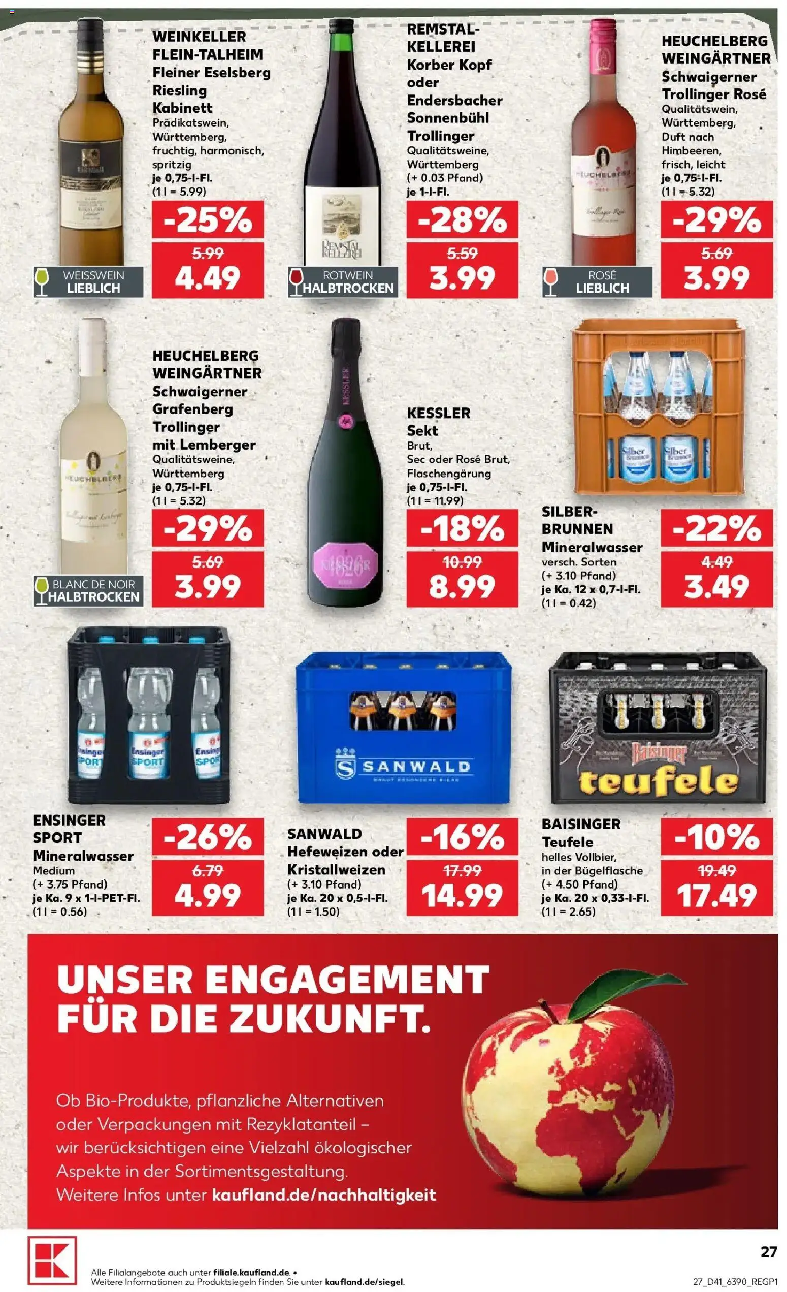 Prospekt Kaufland ab 08.10.2026 » Angebote Online zum Blättern | Seite: 27 | Produkte: Weißwein, Rotwein, Duft, Mineralwasser