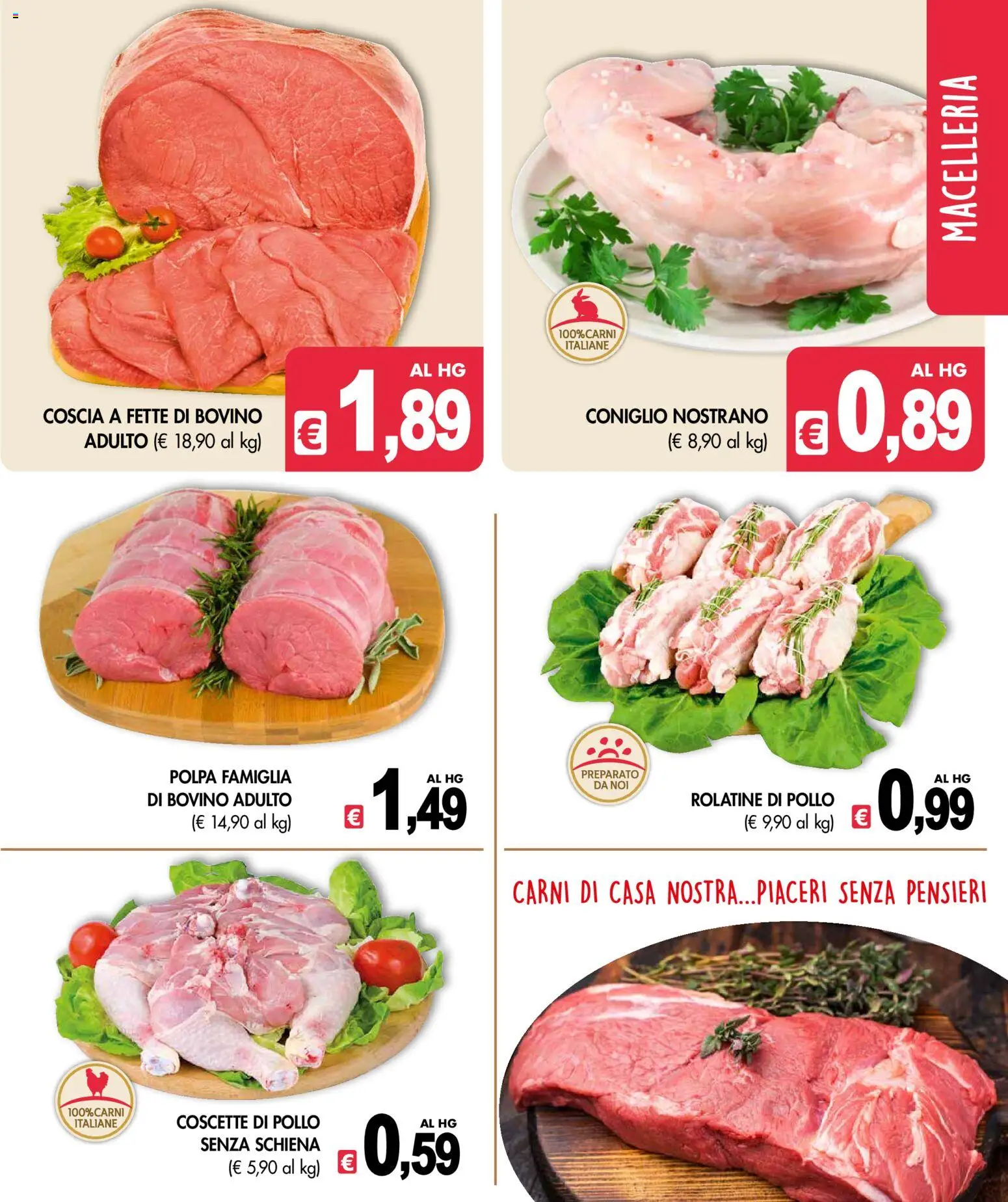 Volantino Presto Fresco del 17/08/2026 | Pagina: 3 | Prodotti: Bovino, Pollo, Coniglio