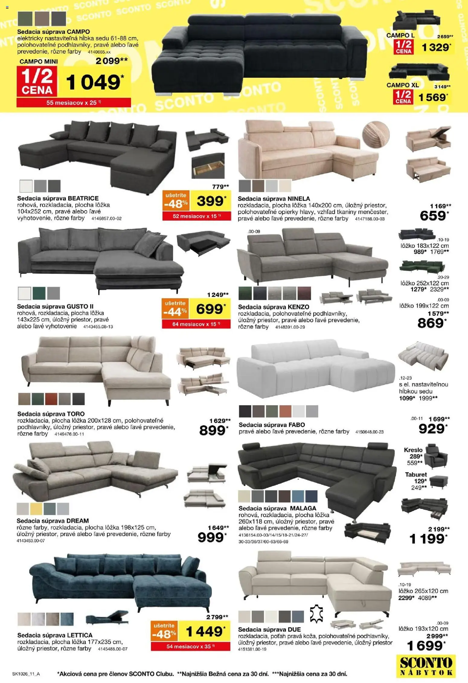 Nové Sconto nábytok akcie – leták je platný od 05.08.2026 | Strana: 11 | Produkty: Nábytok, Sedacia súprava, Taburet