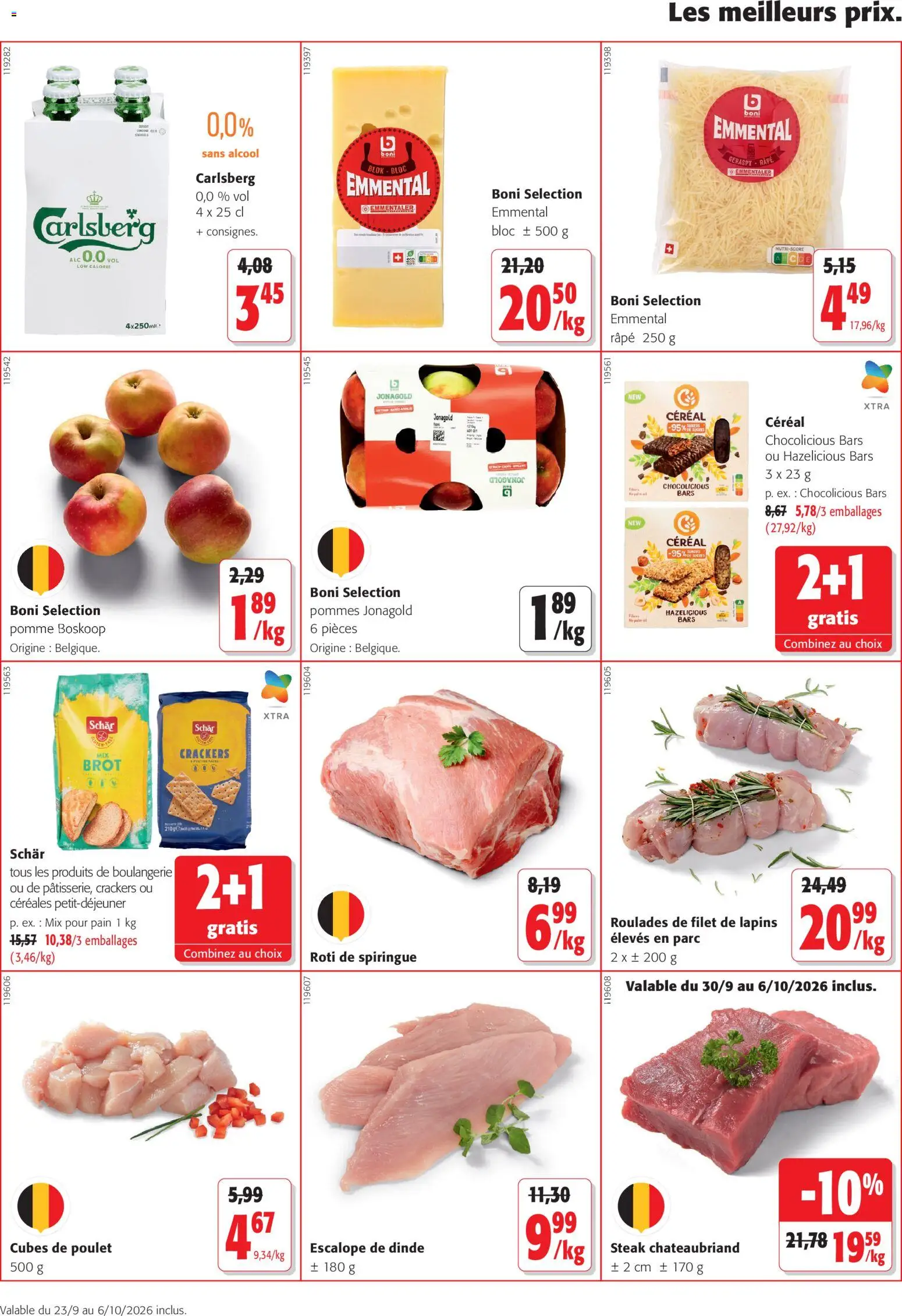 {H1} | Page: 22 | Produits: Crackers, Emmental, Boulangerie, Pommes
