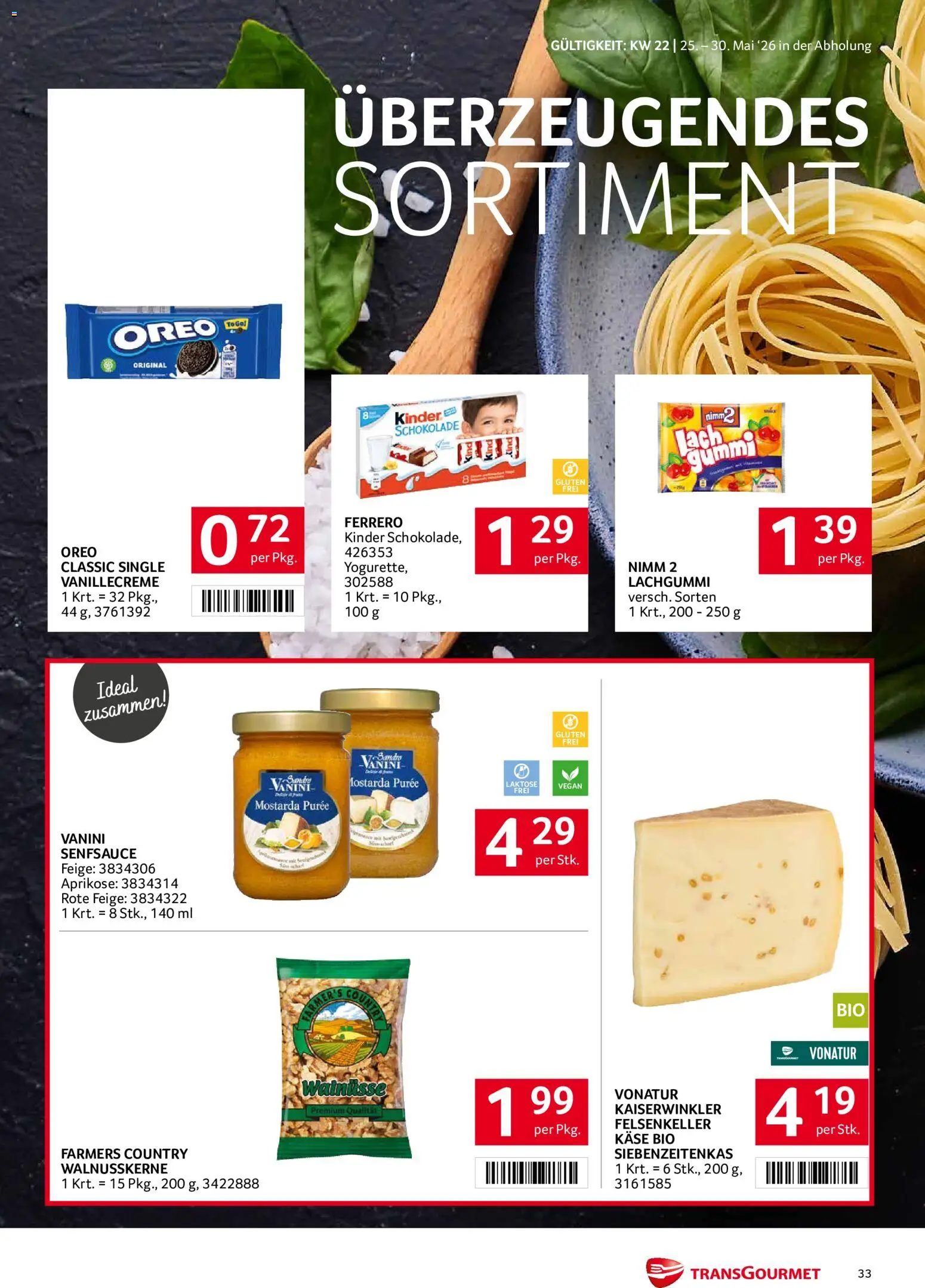 Transgourmet Flugblatt gültig ab 25.05.2026 | Seite: 32 | Produkte: Käse, Schokolade