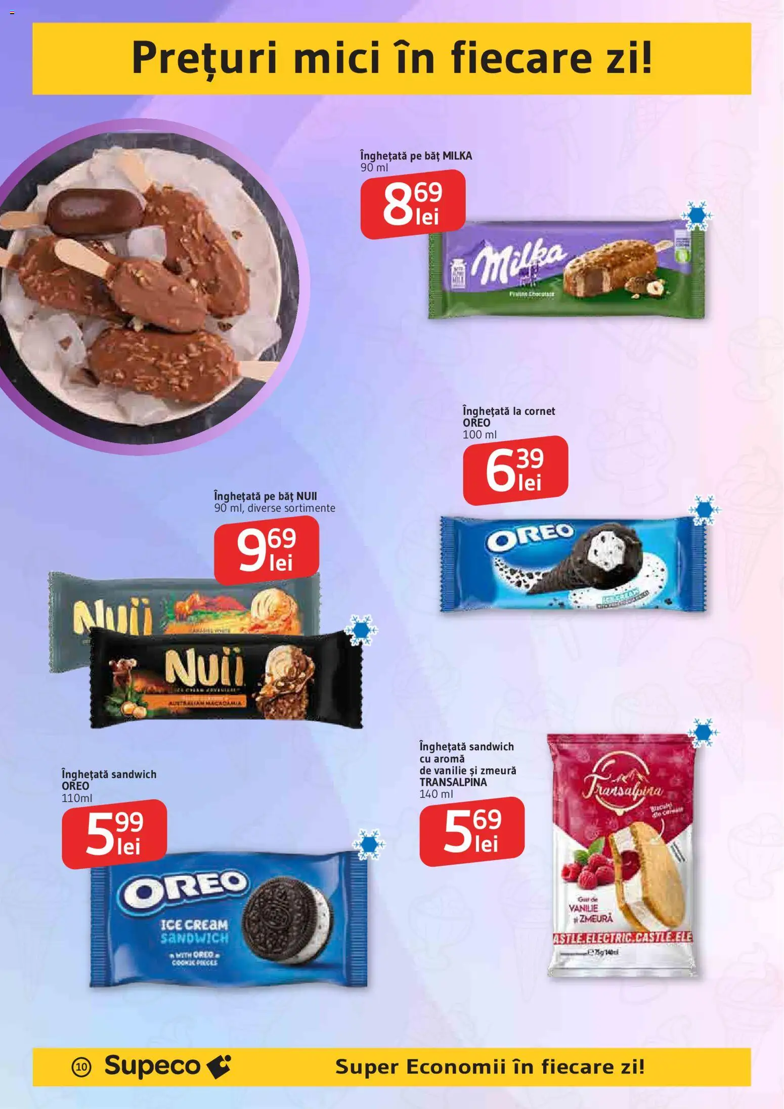 Noul catalog Supeco – valabil de la 27.08.2026 | Pagină: 10 | Produse: Zmeură, Oreo, Mici, Înghețată
