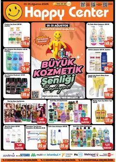 01 Ağustos 2026 tarihinden itibaren geçerli olan Happy Center kataloğu önizlemesi