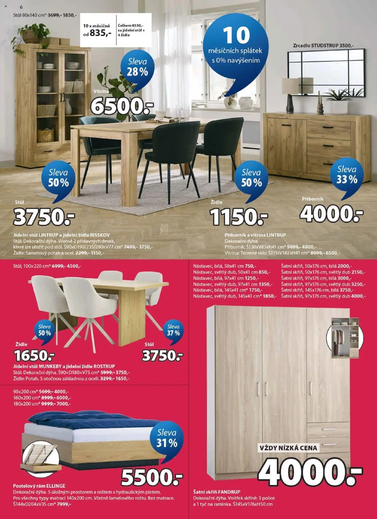 JYSK leták - Výprodej od 10.06.2026 | Strana: 6 | Produkty: Vitrína, Skříně, Stůl, Židle