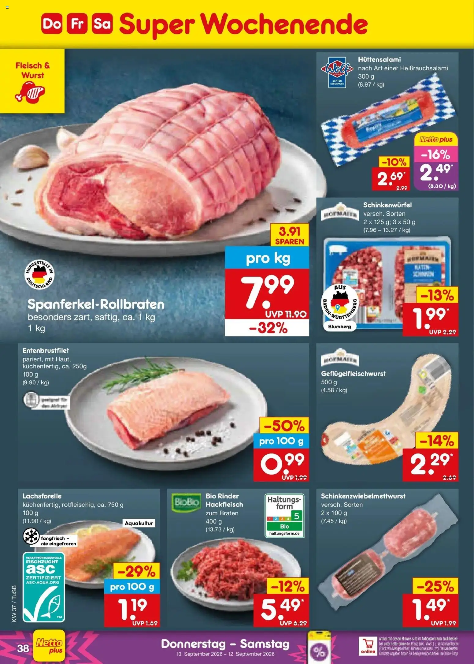 Netto Marken-Discount Prospekt Sindelfingen – gültig ab 07.09.2026 | Seite: 54 | Produkte: Wurst, Fleisch, Hackfleisch