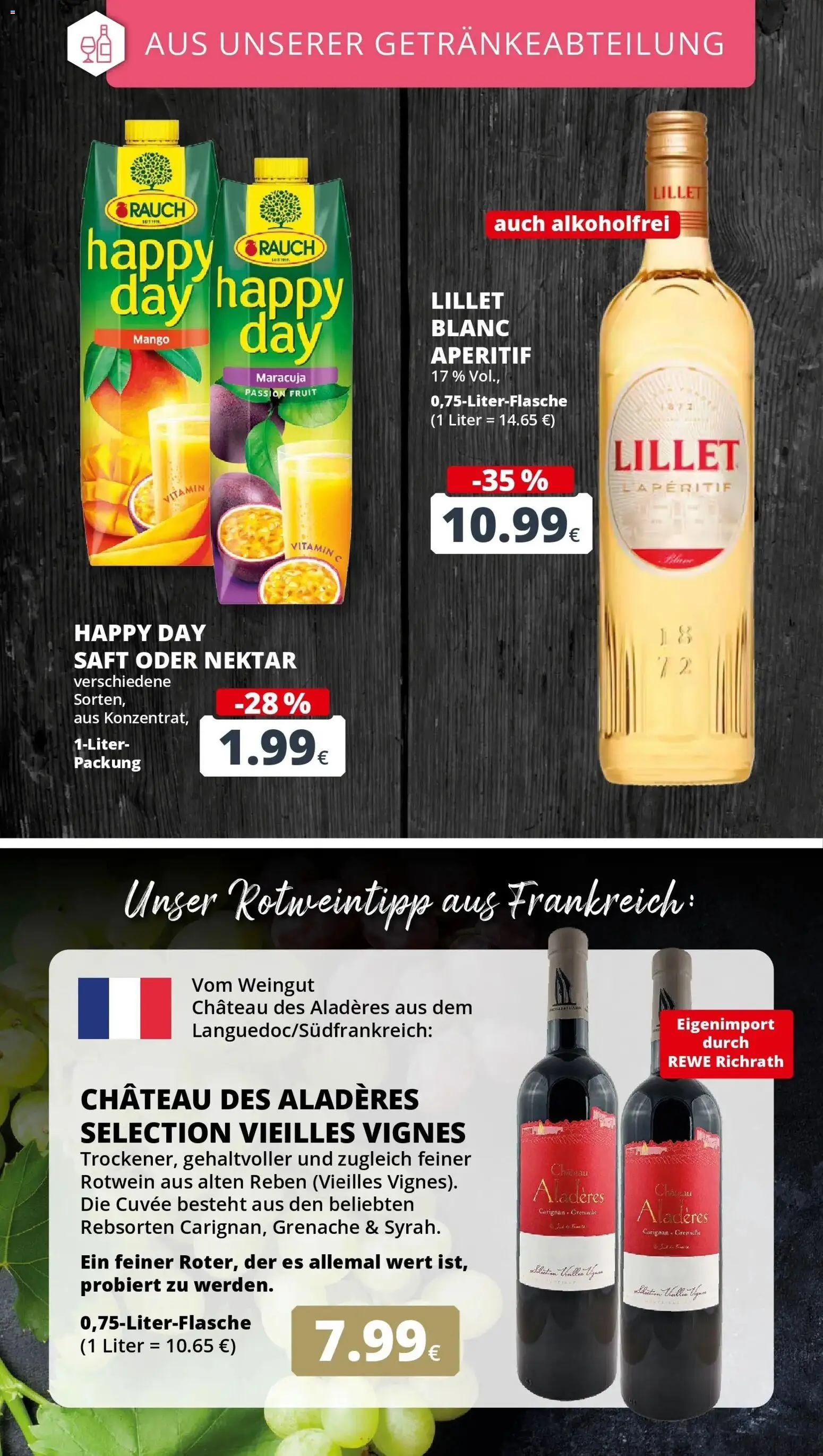 REWE Prospekt ab 12.10.2026 zum Blättern » Angebote | Seite: 19 | Produkte: Rotwein, Lillet, Mango, Saft